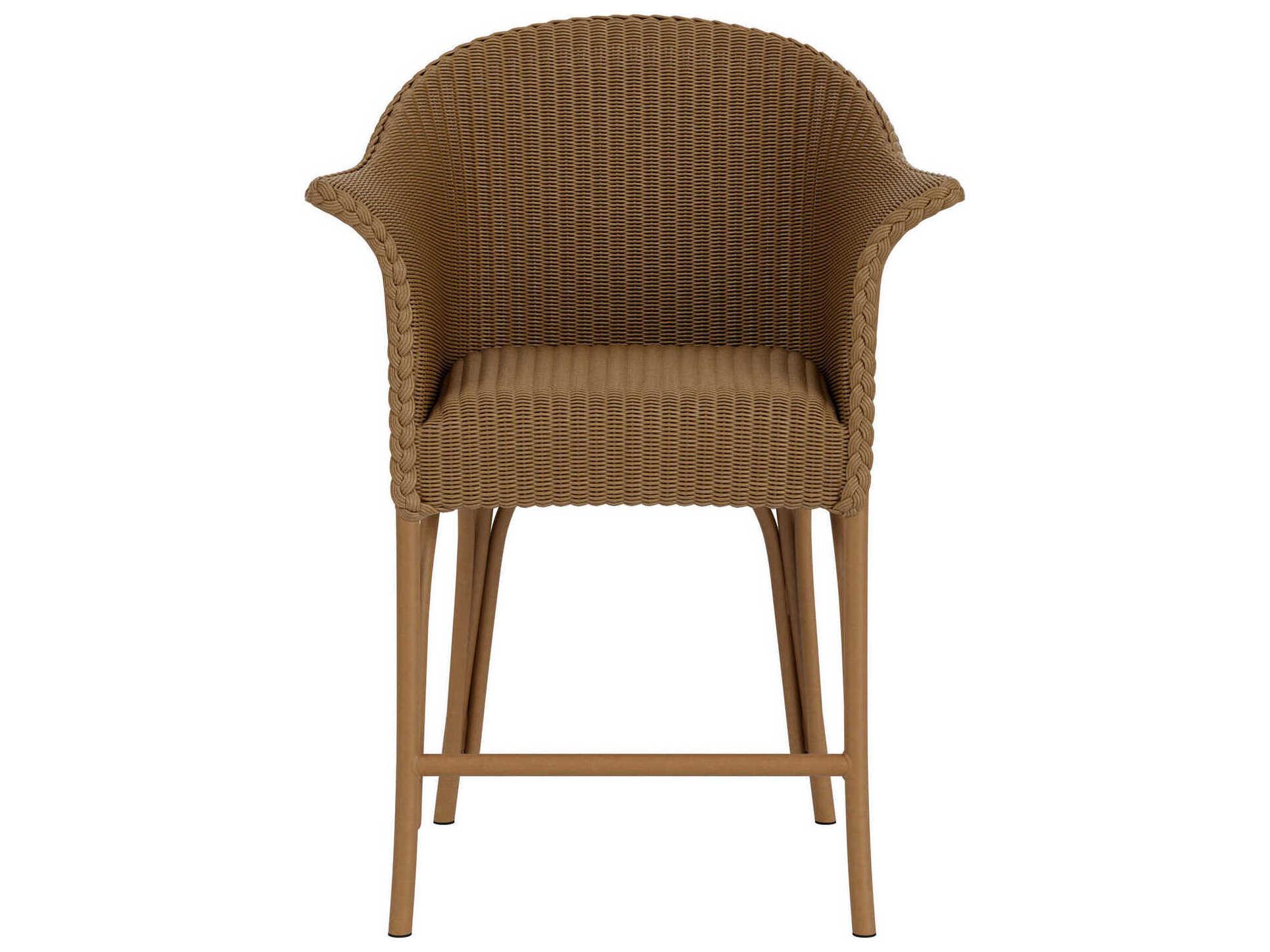 Lloyd Flanders All Seasons Wicker Outdoor Patio Counter Stool with Padded Seat