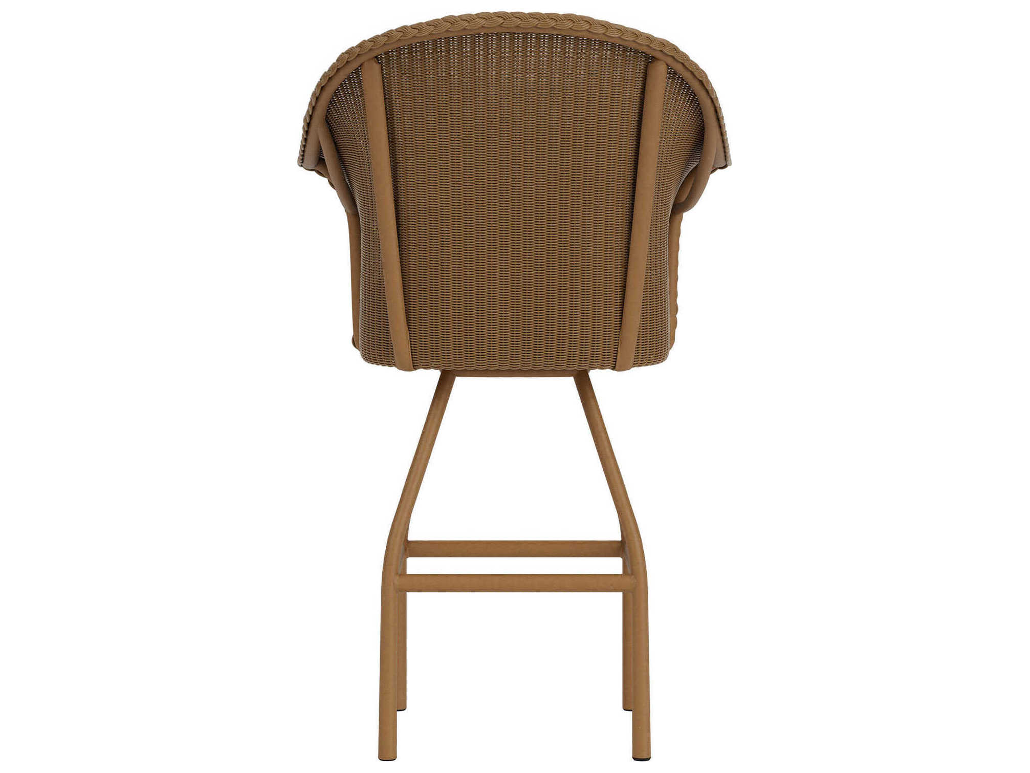 Lloyd Flanders All Seasons Wicker Swivel Patio Bar Stool with Padded Seat