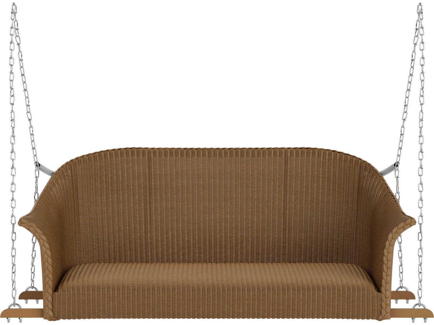 Lloyd Flanders All Seasons Wicker Loveseat Patio Swing with Padded Seat