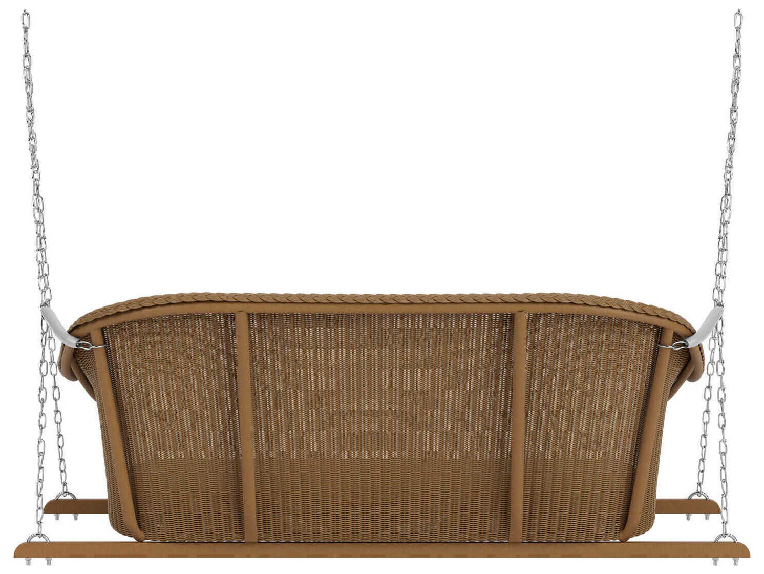 Lloyd Flanders All Seasons Wicker Loveseat Patio Swing with Padded Seat