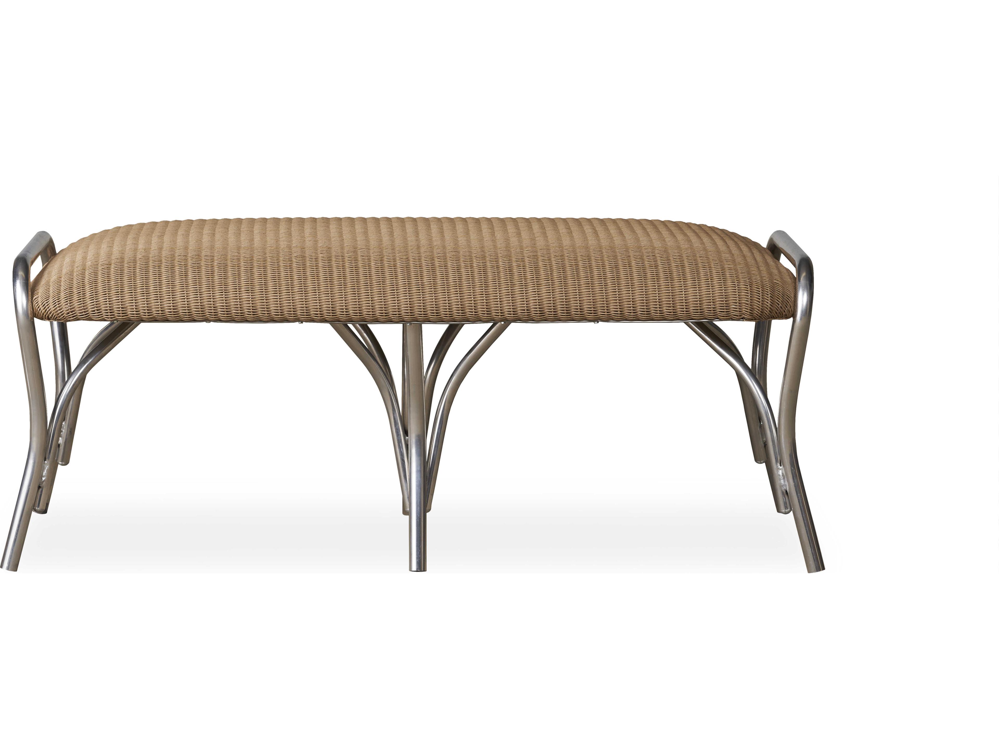 Lloyd Flanders All Seasons Large Patio Ottoman with Padded Seat