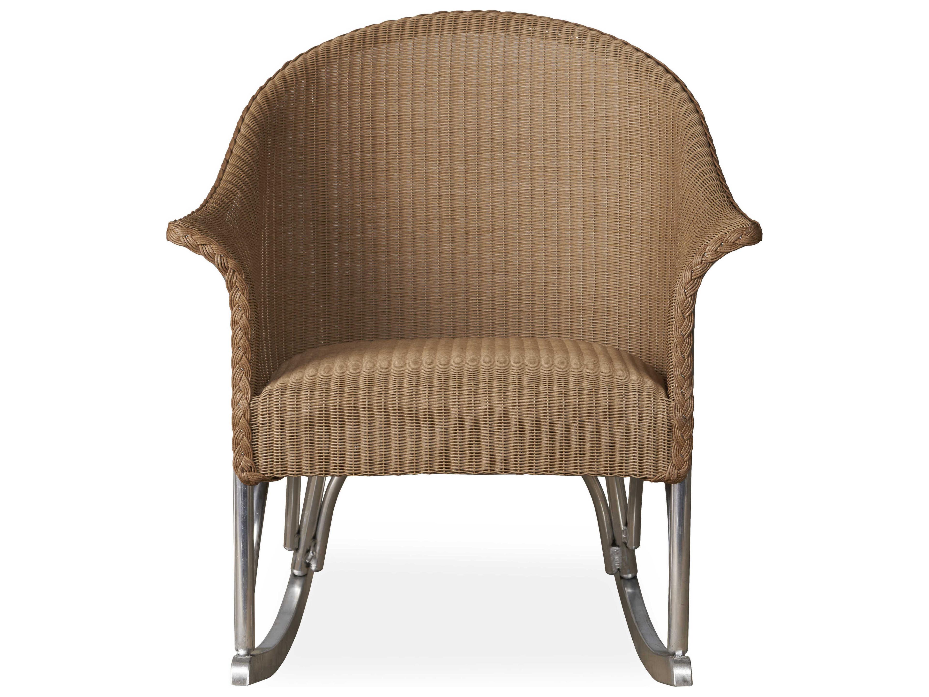Lloyd Flanders All Seasons Wicker Lounge Patio Rocker with Padded Seat