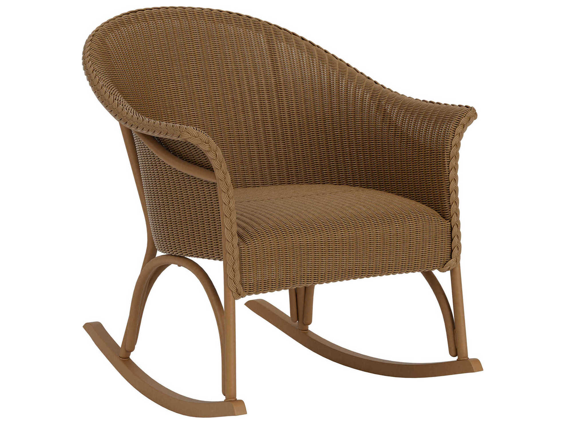 Lloyd Flanders All Seasons Wicker Lounge Patio Rocker with Padded Seat