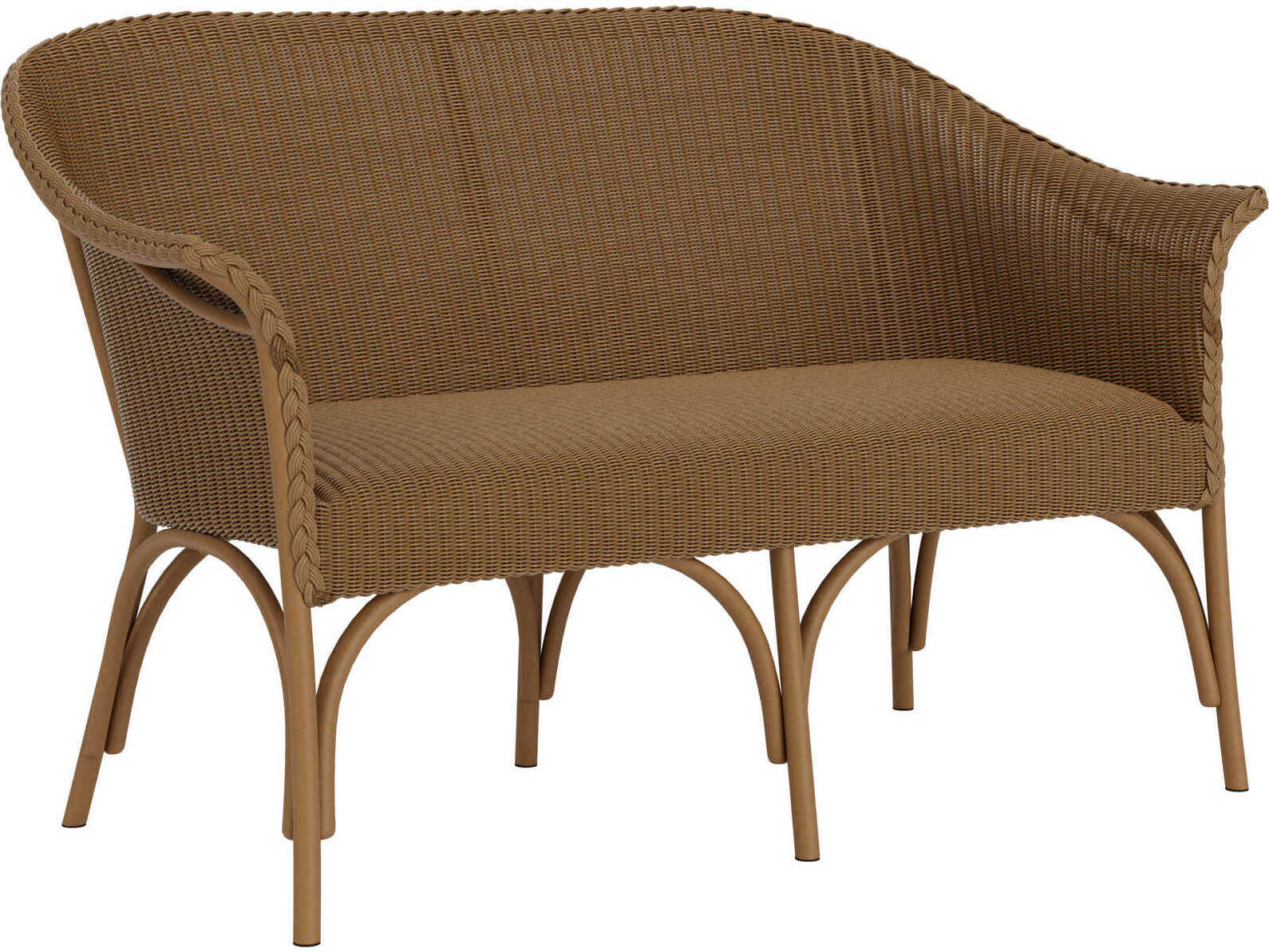 Lloyd Flanders All Seasons Wicker Outdoor Loveseat with Padded Seat