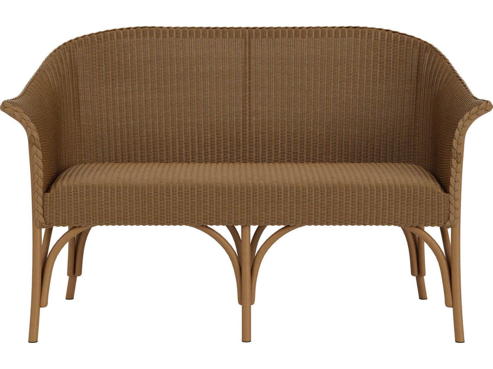 Lloyd Flanders All Seasons Wicker Outdoor Loveseat with Padded Seat