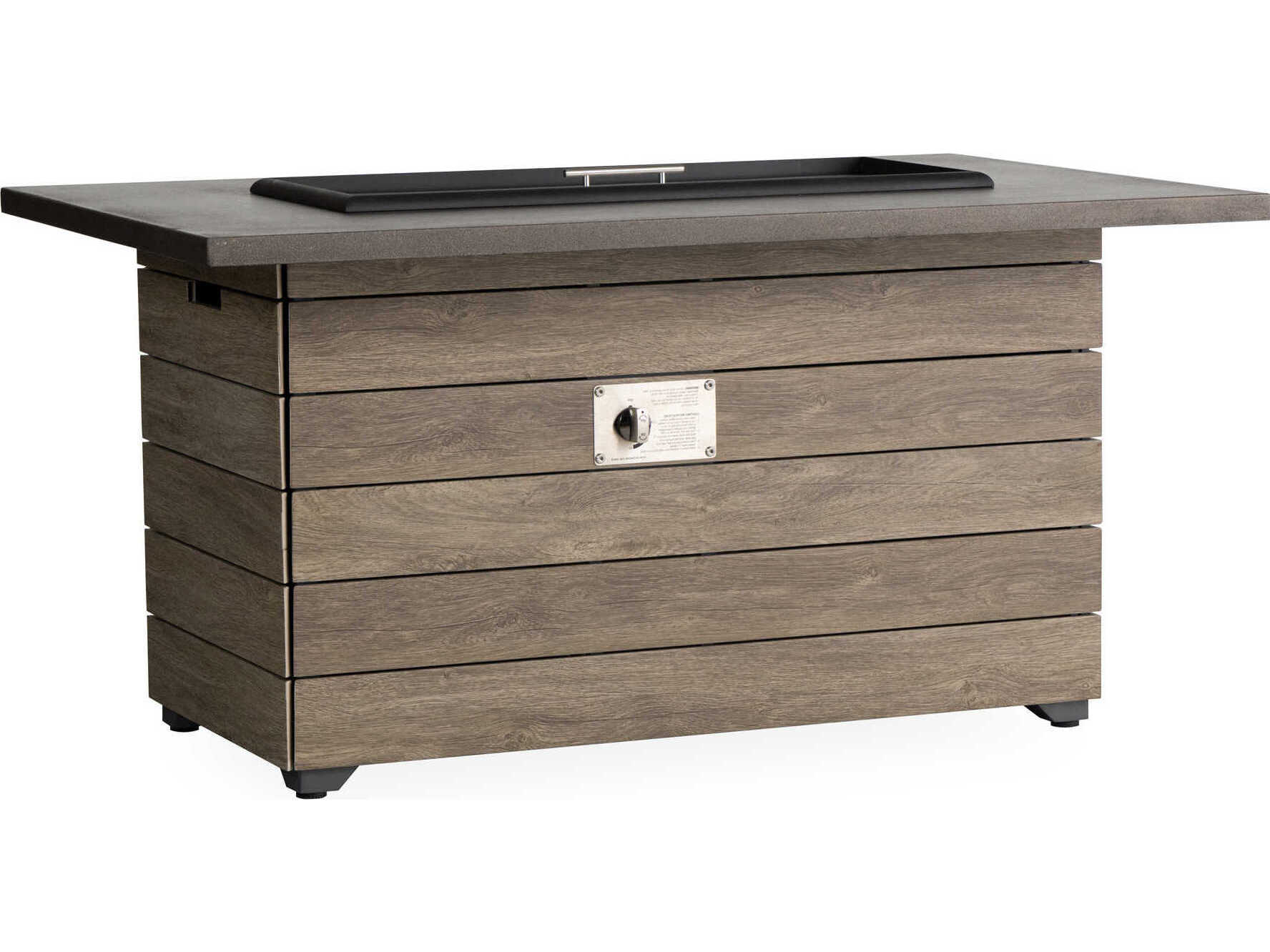 Lloyd Flanders Frontier Aluminum Rectangular Patio Fire Pit Table