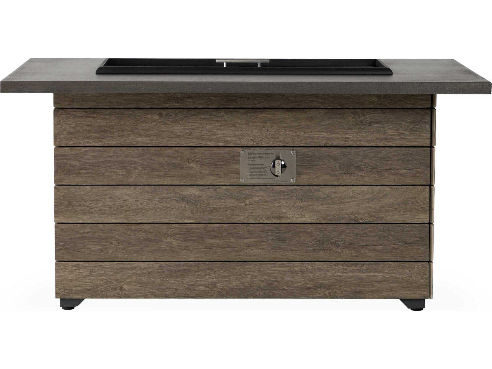 Lloyd Flanders Frontier Aluminum Rectangular Patio Fire Pit Table