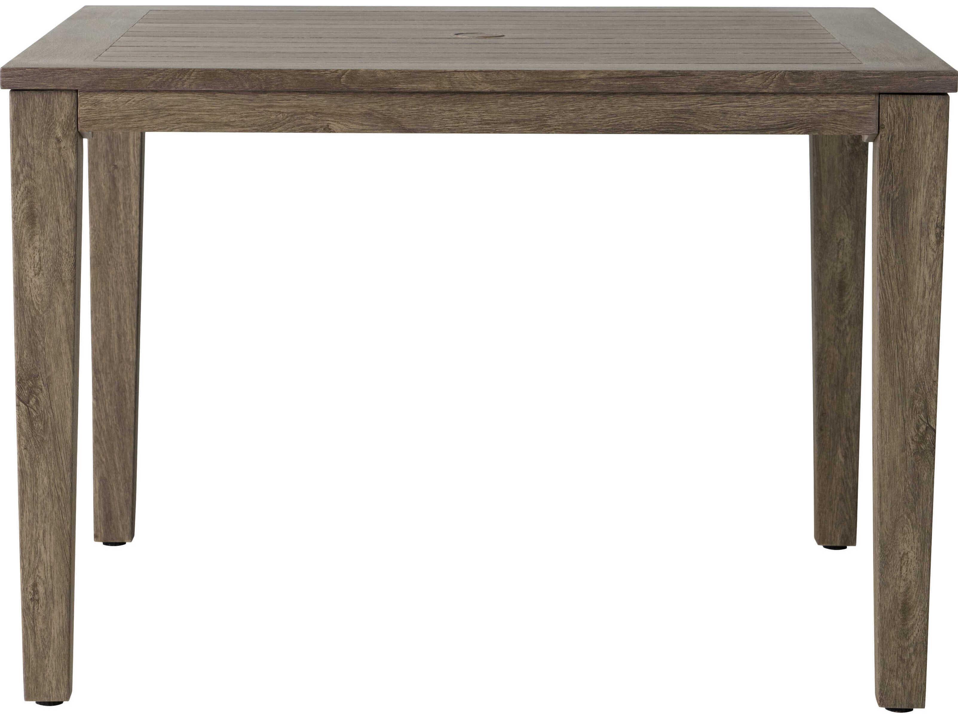 Lloyd Flanders Frontier Aluminum Square Outdoor Patio Dining Table with Umbrella Hole