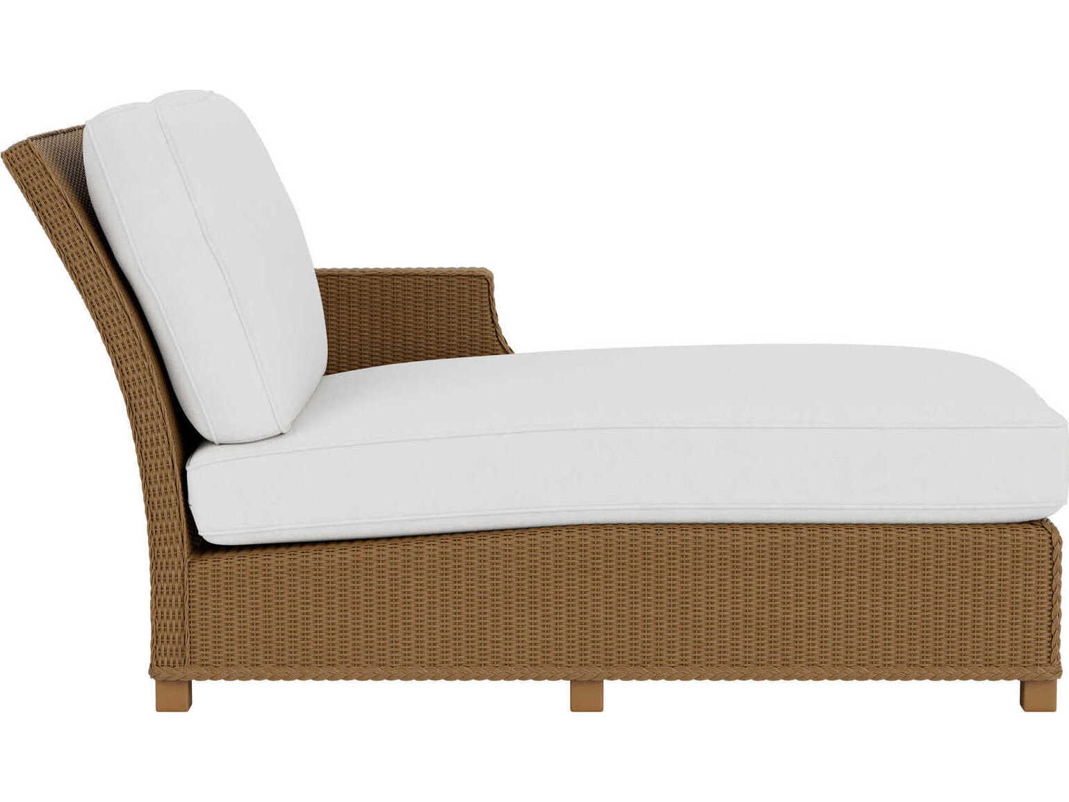 Lloyd Flanders Hamptons Wicker Left Arm Outdoor Patio Chaise Lounge