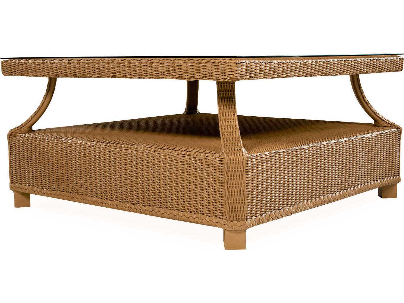 Lloyd Flanders Hamptons Wicker Square Coffee Table