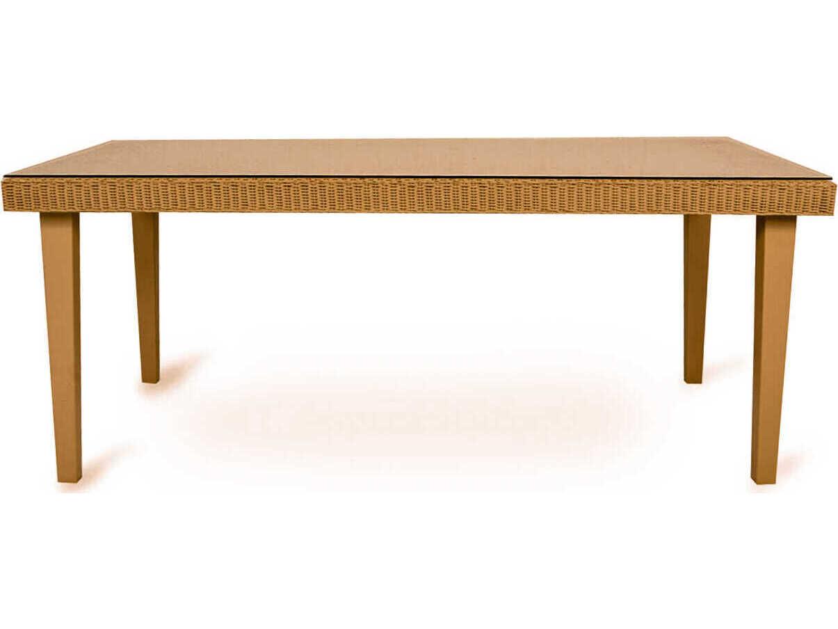 Lloyd Flanders Hamptons Wicker Rectangular Outdoor Patio Dining Table