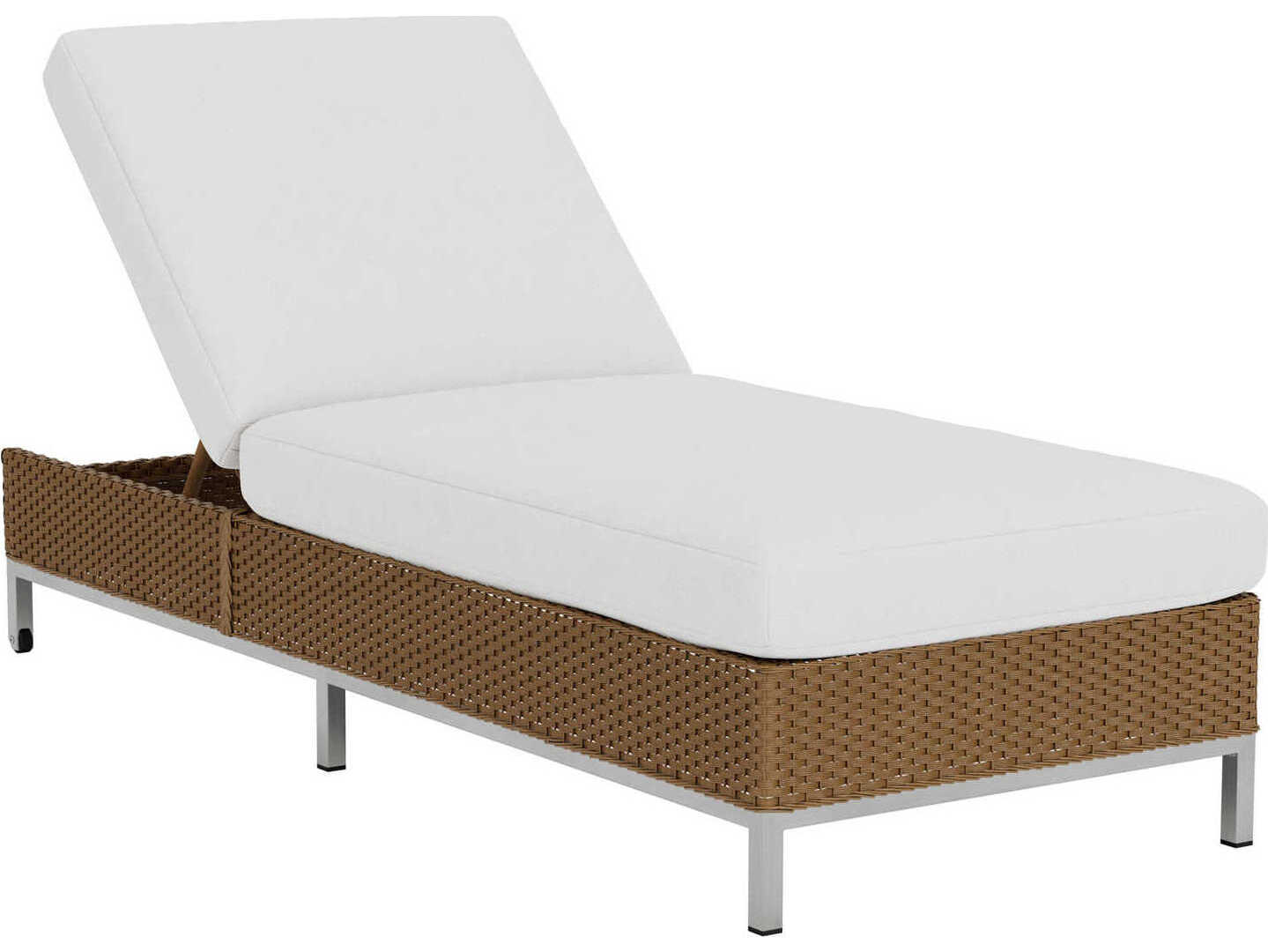Lloyd Flanders Elements Stainless Steel Wicker Outdoor Chaise Lounge