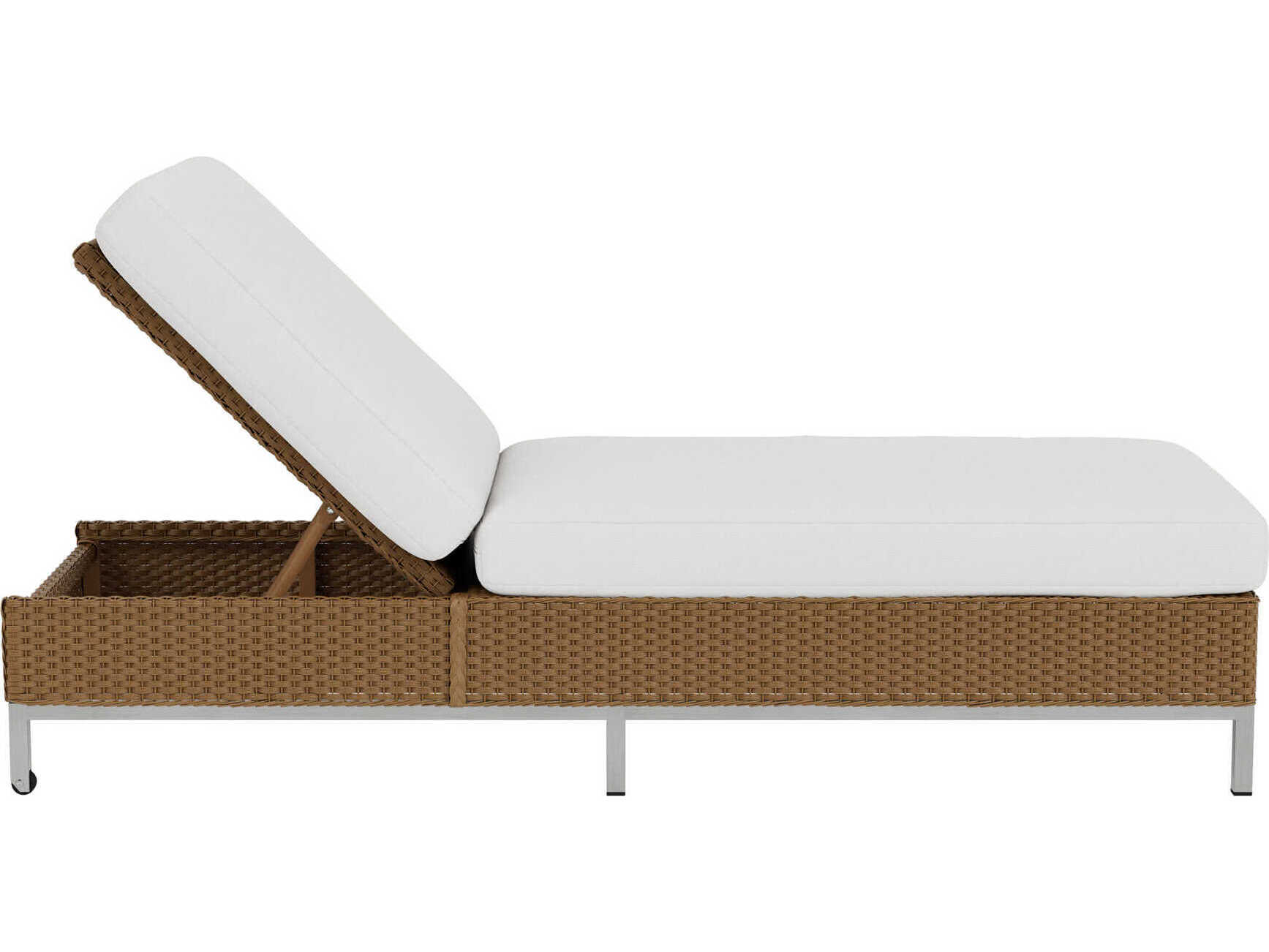 Lloyd Flanders Elements Stainless Steel Wicker Outdoor Chaise Lounge