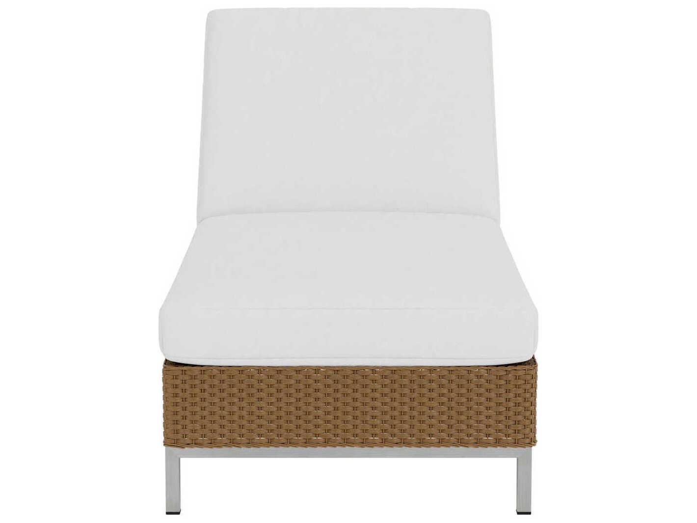 Lloyd Flanders Elements Stainless Steel Wicker Outdoor Chaise Lounge