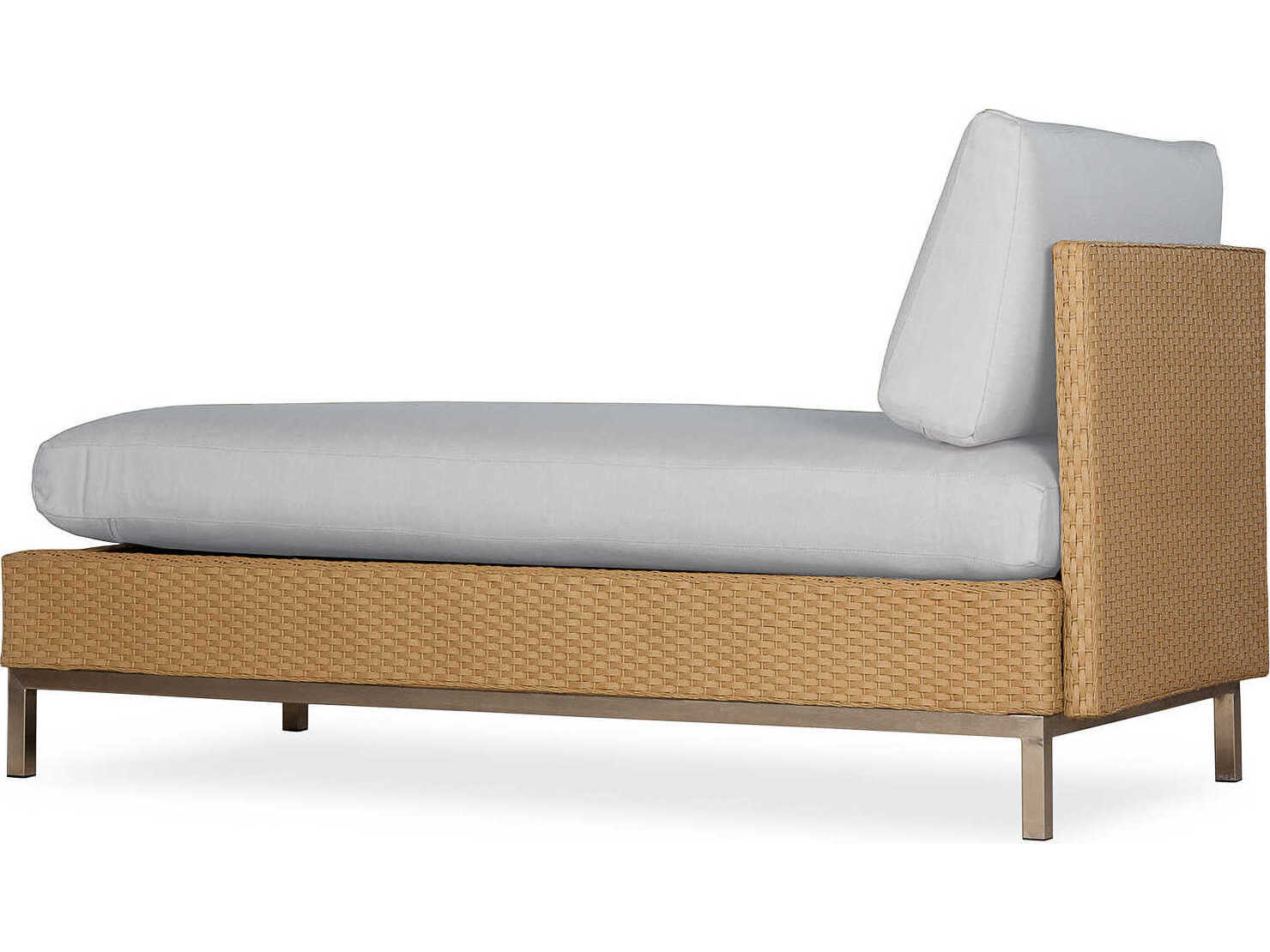 Lloyd Flanders Elements Steel Wicker Outdoor Patio Chaise Lounge