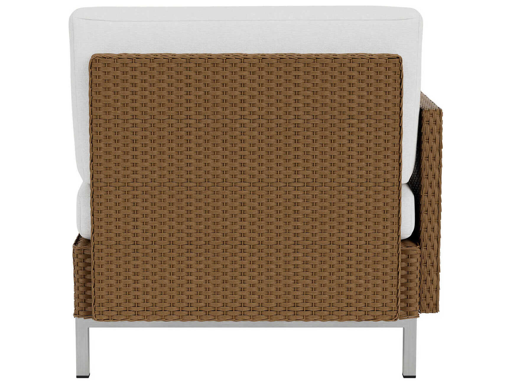 Lloyd Flanders Elements Steel Wicker Right Arm Outdoor Patio Lounge Chair