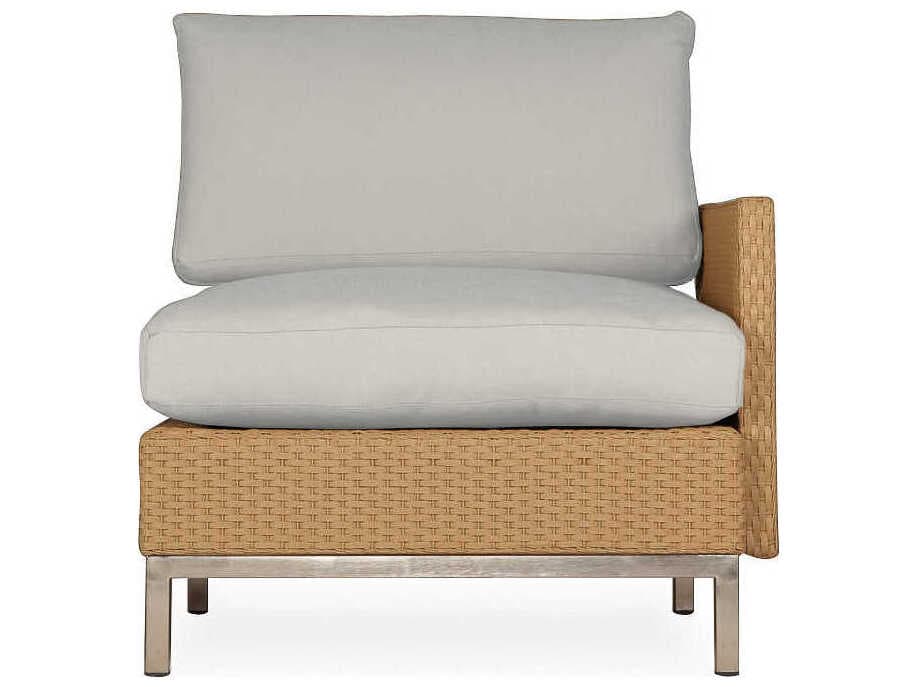Lloyd Flanders Elements Steel Wicker Left Arm Patio Lounge Chair
