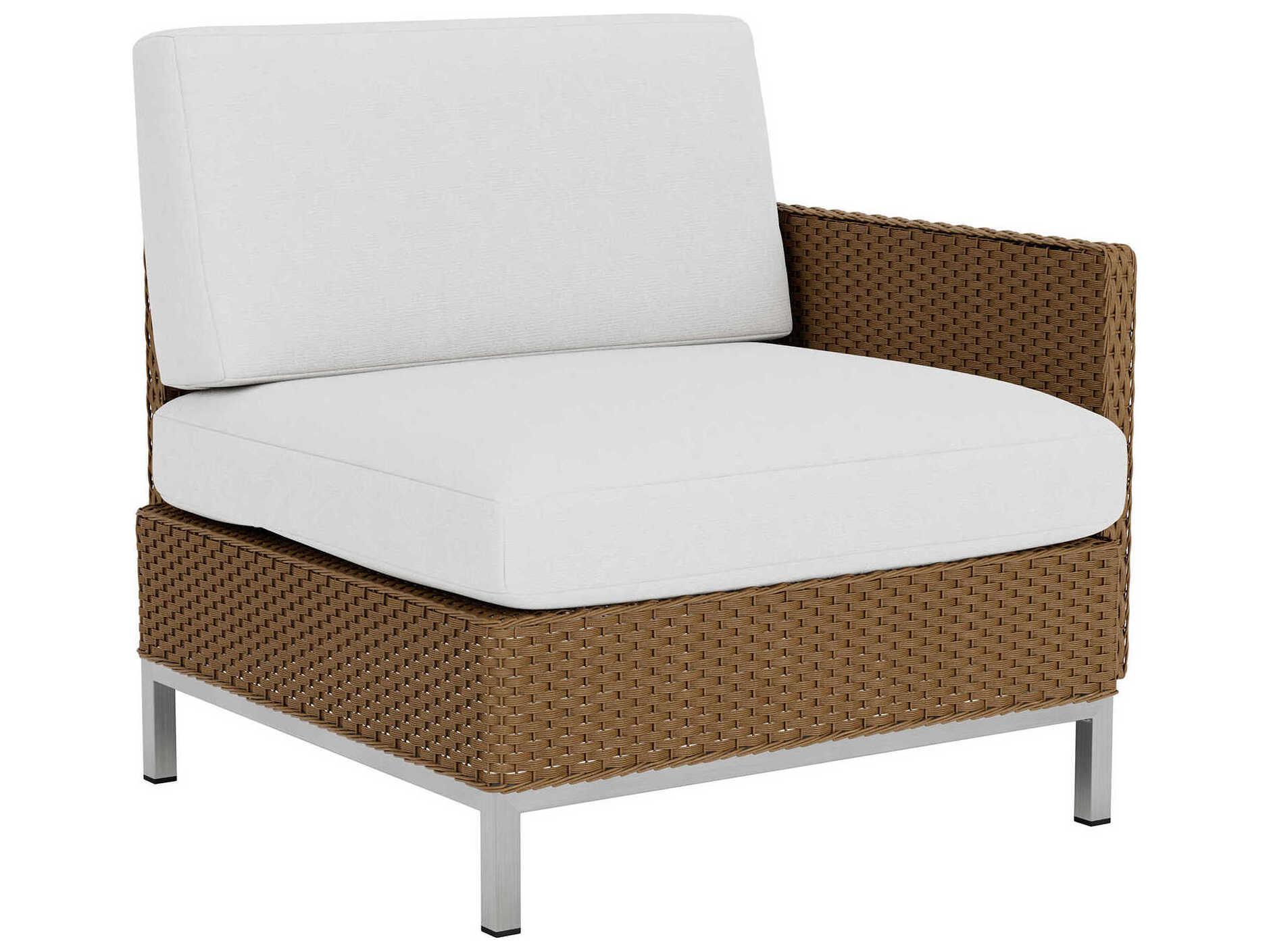 Lloyd Flanders Elements Steel Wicker Left Arm Patio Lounge Chair