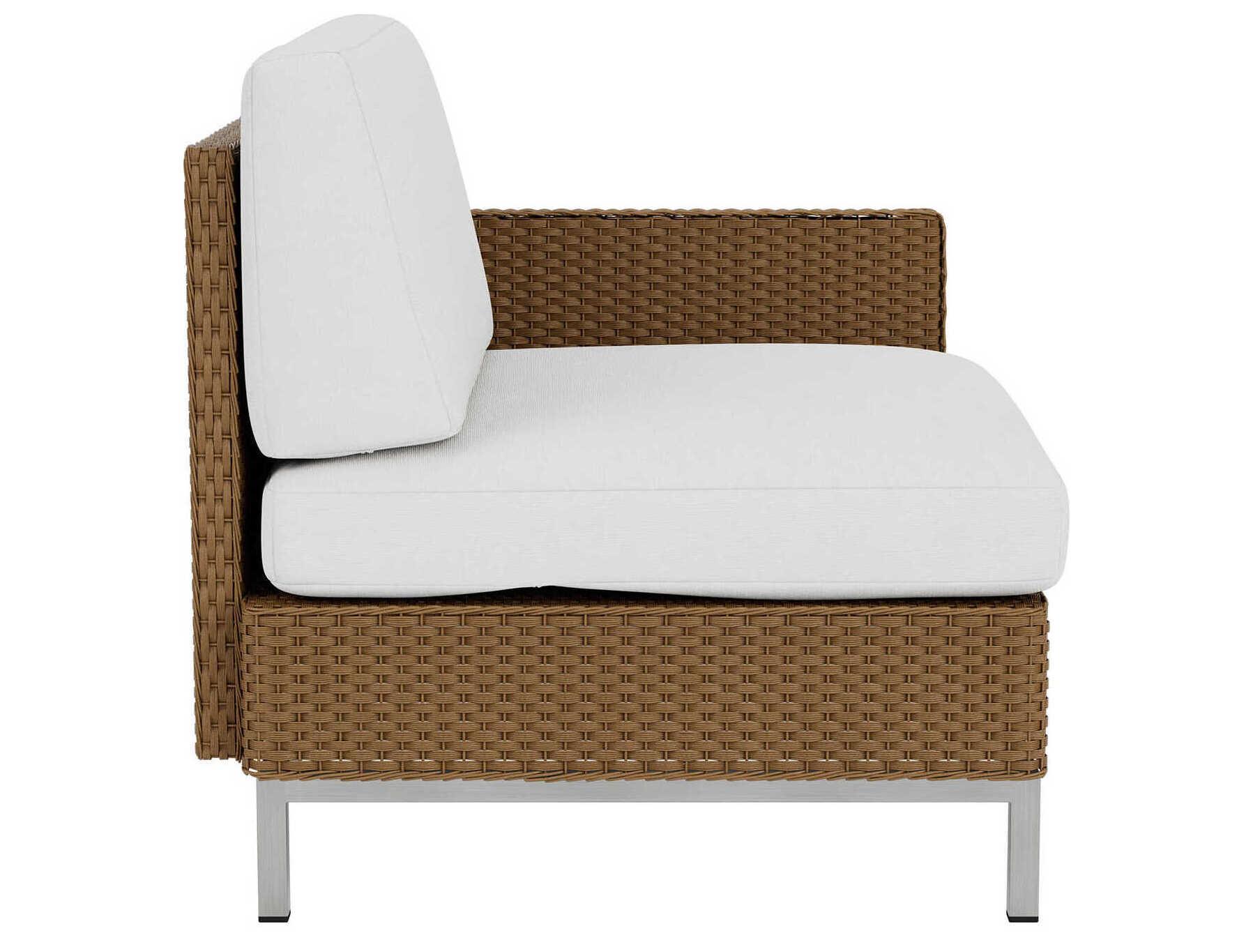 Lloyd Flanders Elements Steel Wicker Left Arm Patio Lounge Chair