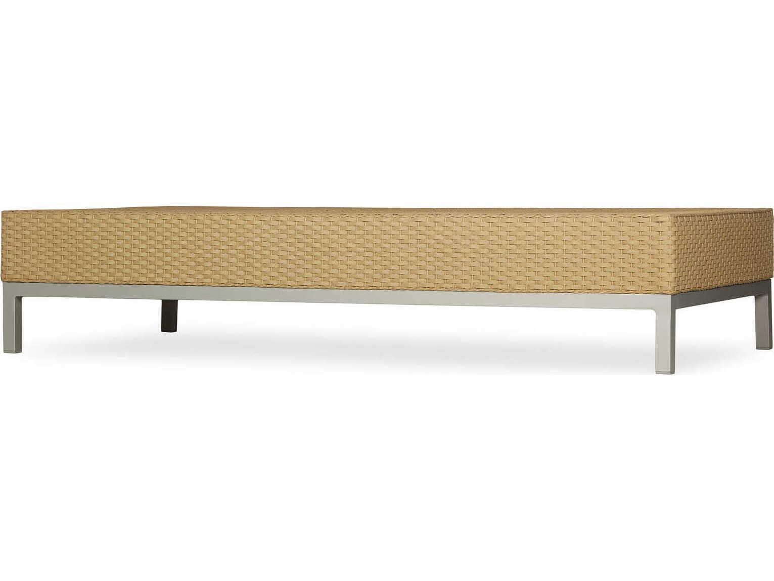 Lloyd Flanders Elements Steel Wicker Rectangular Lay-On Top Glass Outdoor Patio Coffee Table