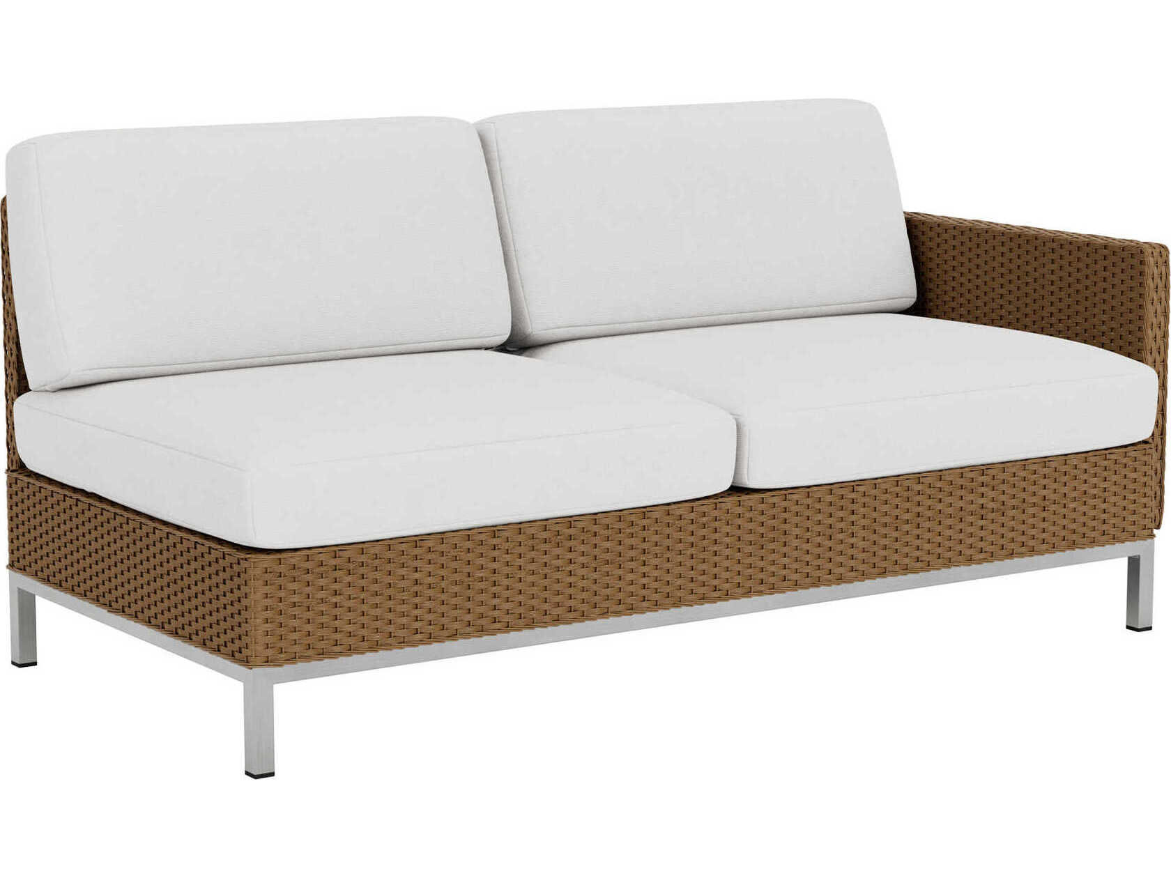 Lloyd Flanders Elements Steel Wicker Left Arm Outdoor Loveseat