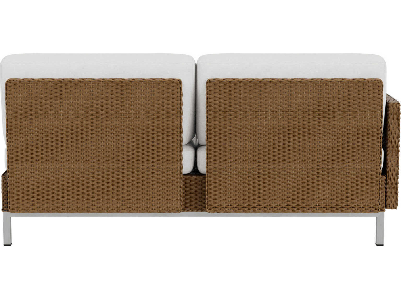 Lloyd Flanders Elements Steel Wicker Right Arm Outdoor Patio Loveseat