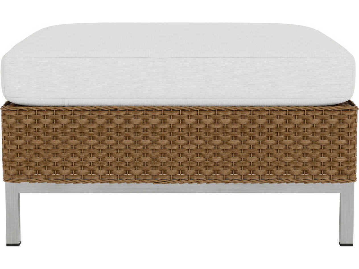 Lloyd Flanders Elements Steel Wicker Patio Ottoman