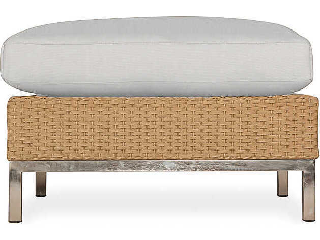 Lloyd Flanders Elements Steel Wicker Patio Ottoman
