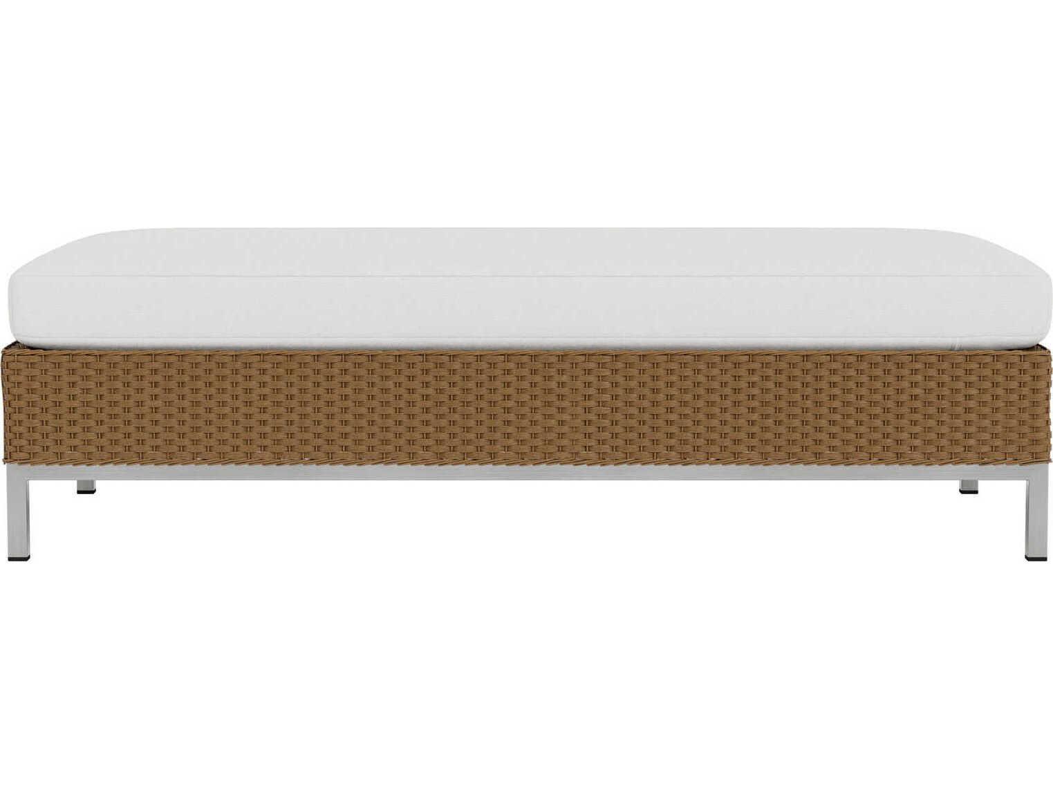 Lloyd Flanders Elements Steel Wicker Large Outdoor Ottoman