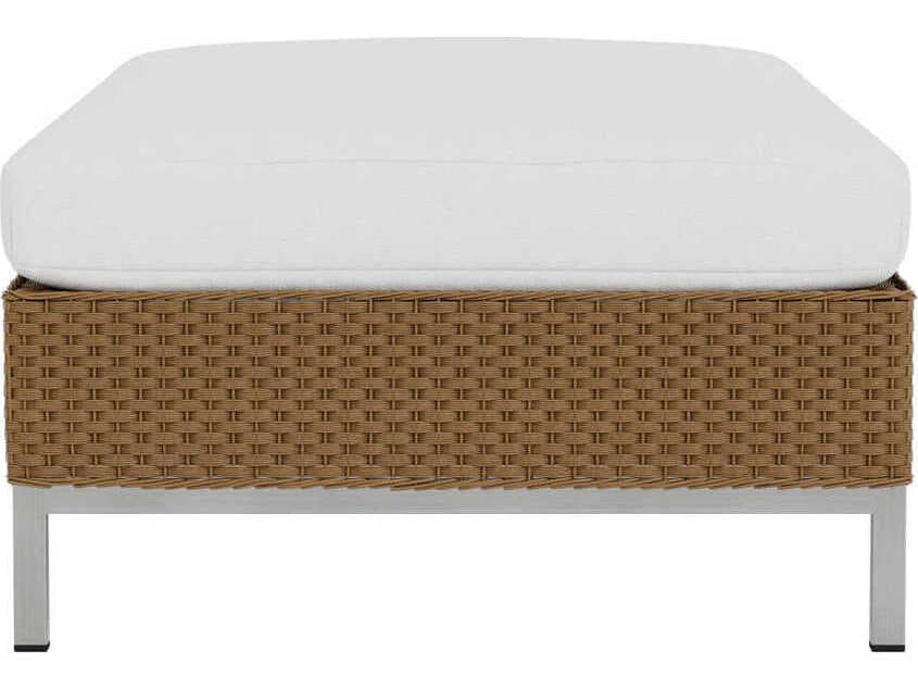 Lloyd Flanders Elements Steel Wicker Large Outdoor Ottoman