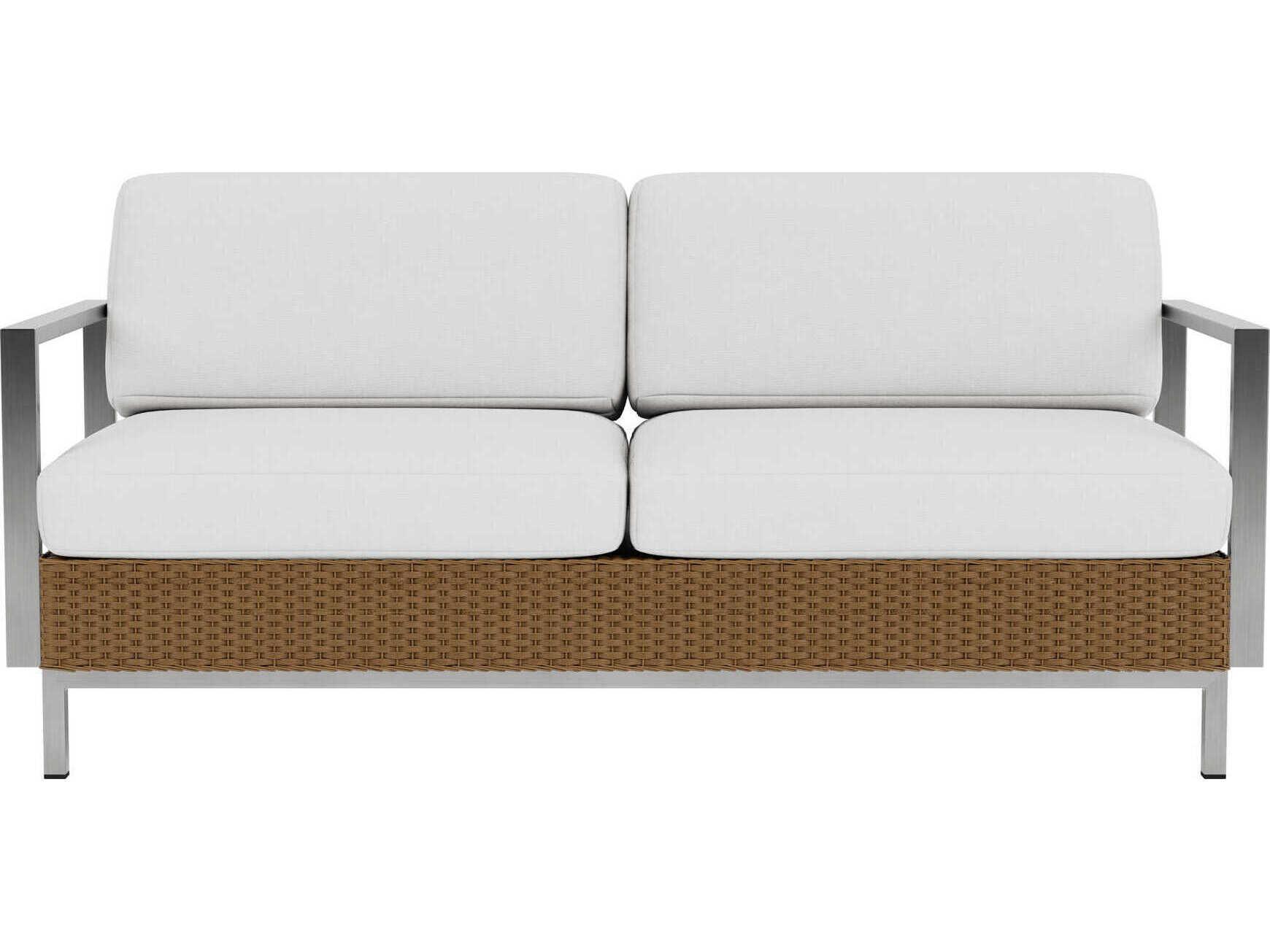 Lloyd Flanders Elements Steel Wicker Outdoor Patio Loveseat