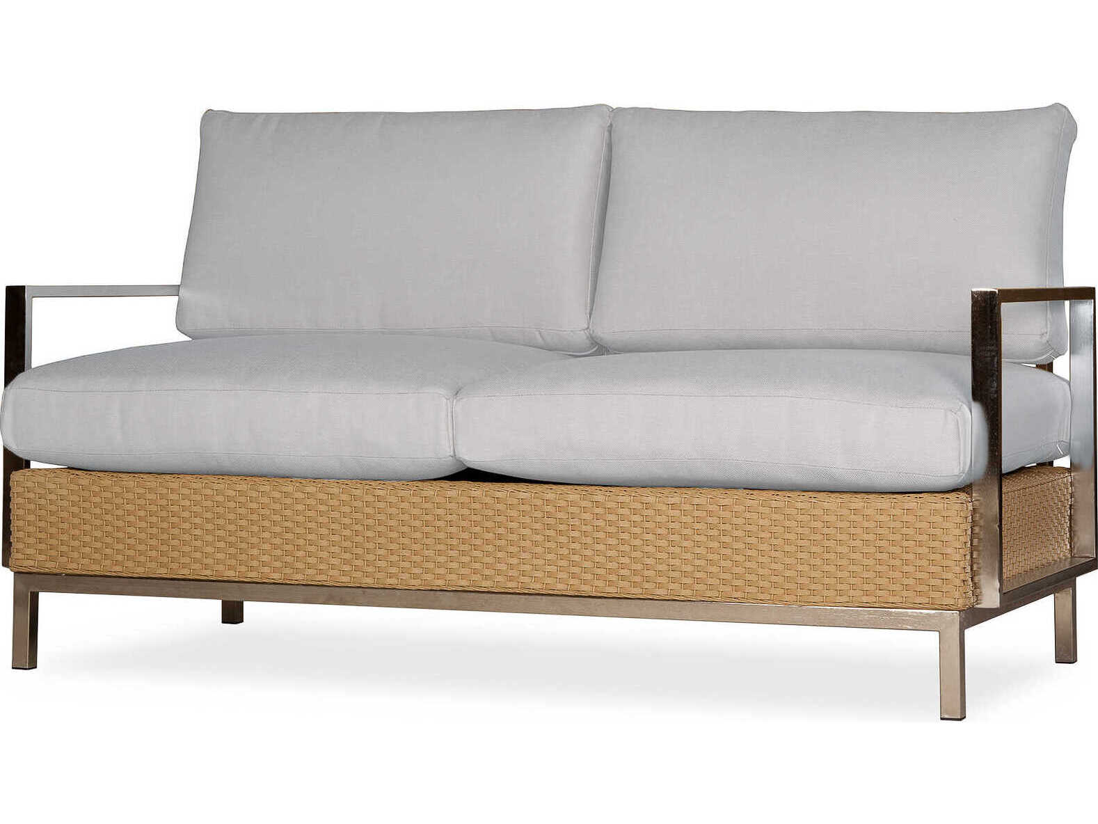 Lloyd Flanders Elements Steel Wicker Outdoor Patio Loveseat