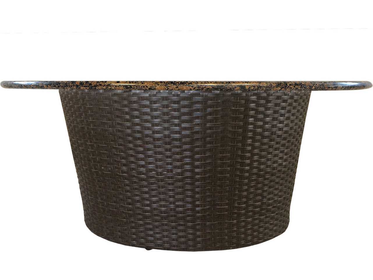 Lloyd Flanders Flair Wicker Round Outdoor Patio Fire Pit Table