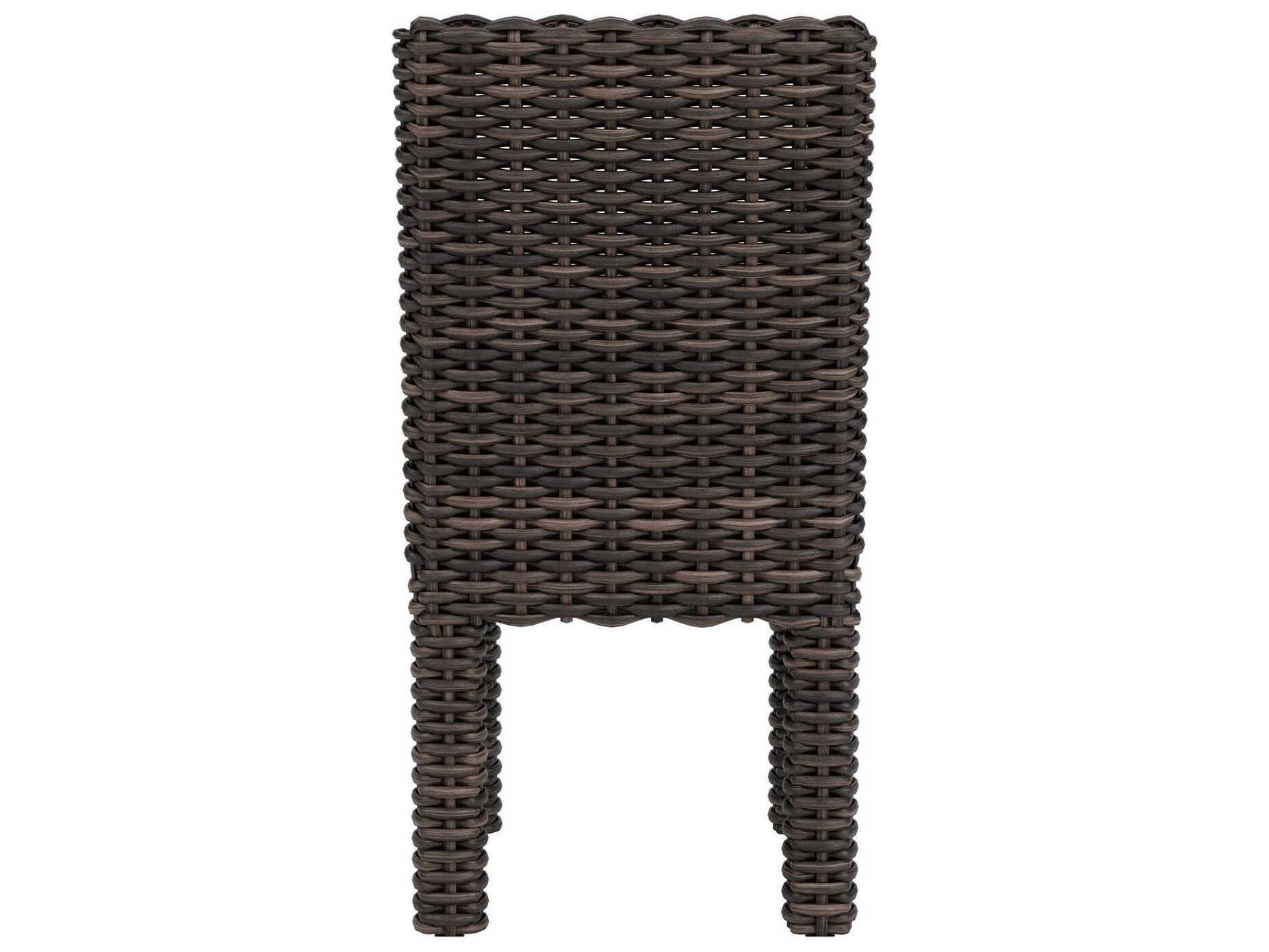 Lloyd Flanders Largo Vintage Oak Wicker Outdoor Patio Dining Side Chair