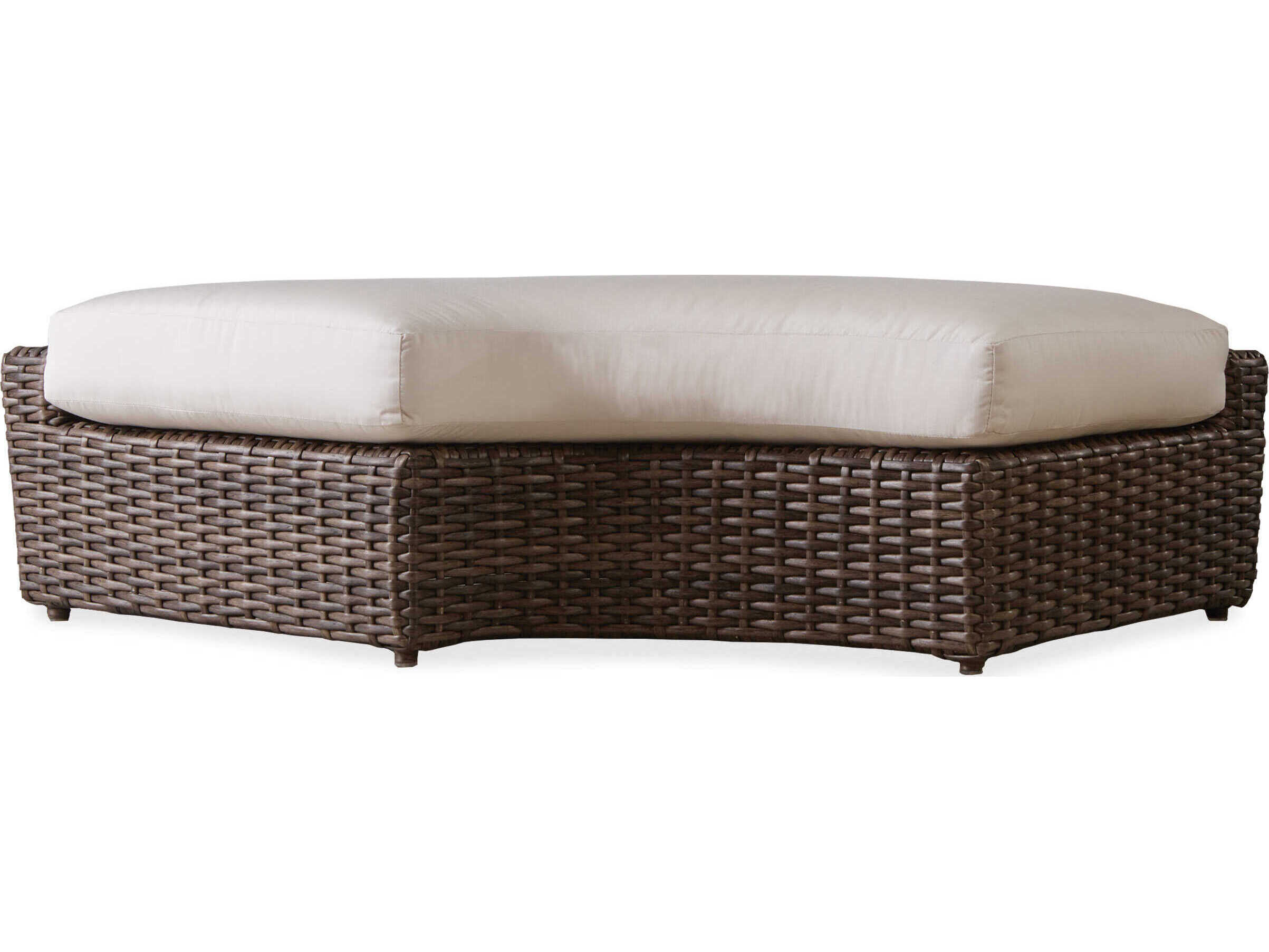 Lloyd Flanders Largo Vintage Oak Wicker Cushion Patio Bench