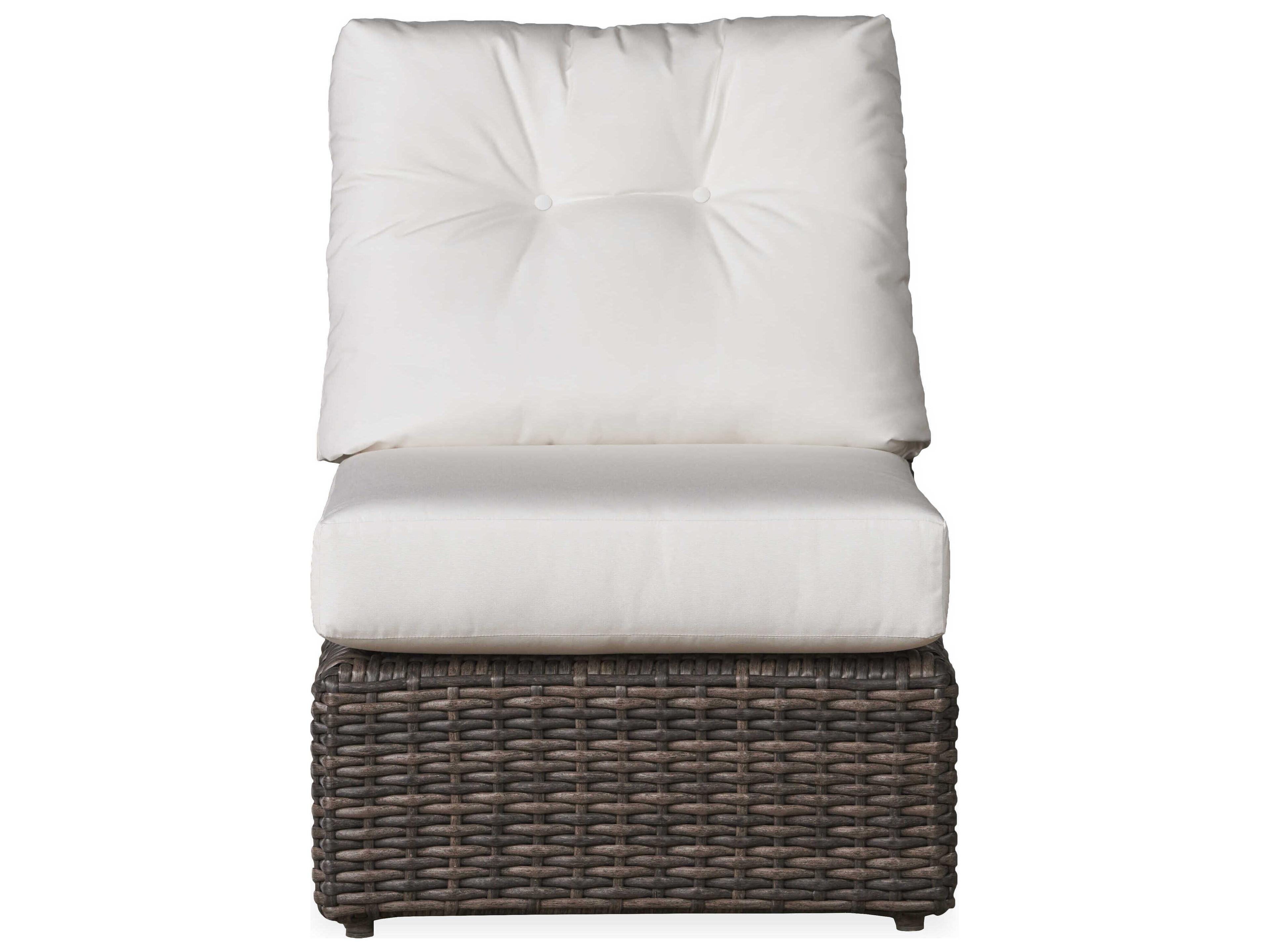 Lloyd Flanders Largo Vintage Oak Wicker Modular Outdoor Patio Lounge Chair