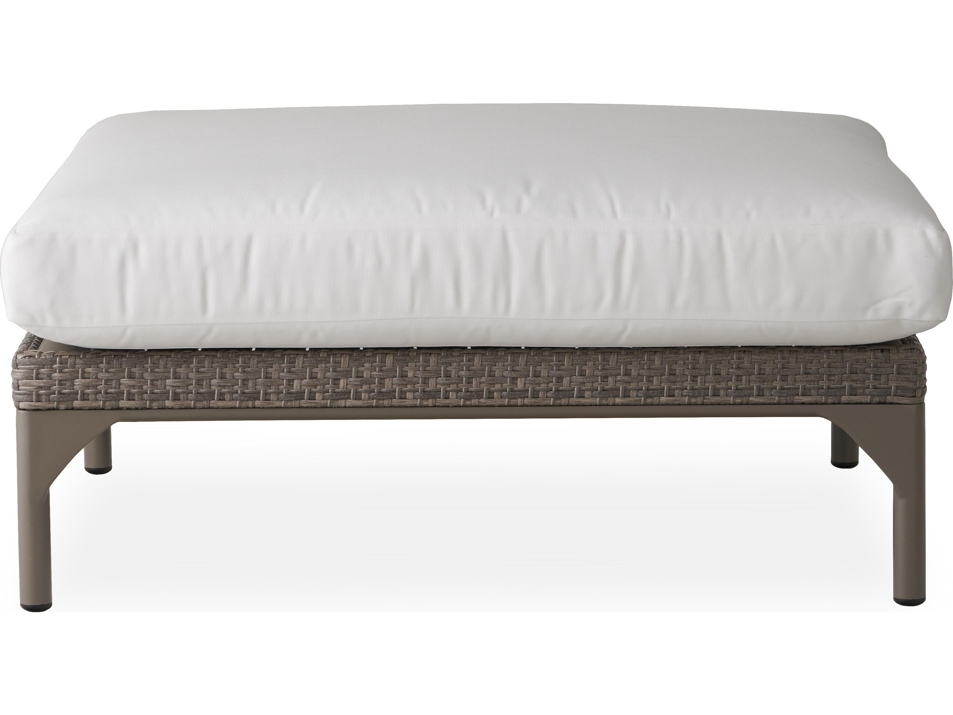 Lloyd Flanders Martinique Granite Wicker Large Outdoor Ottoman