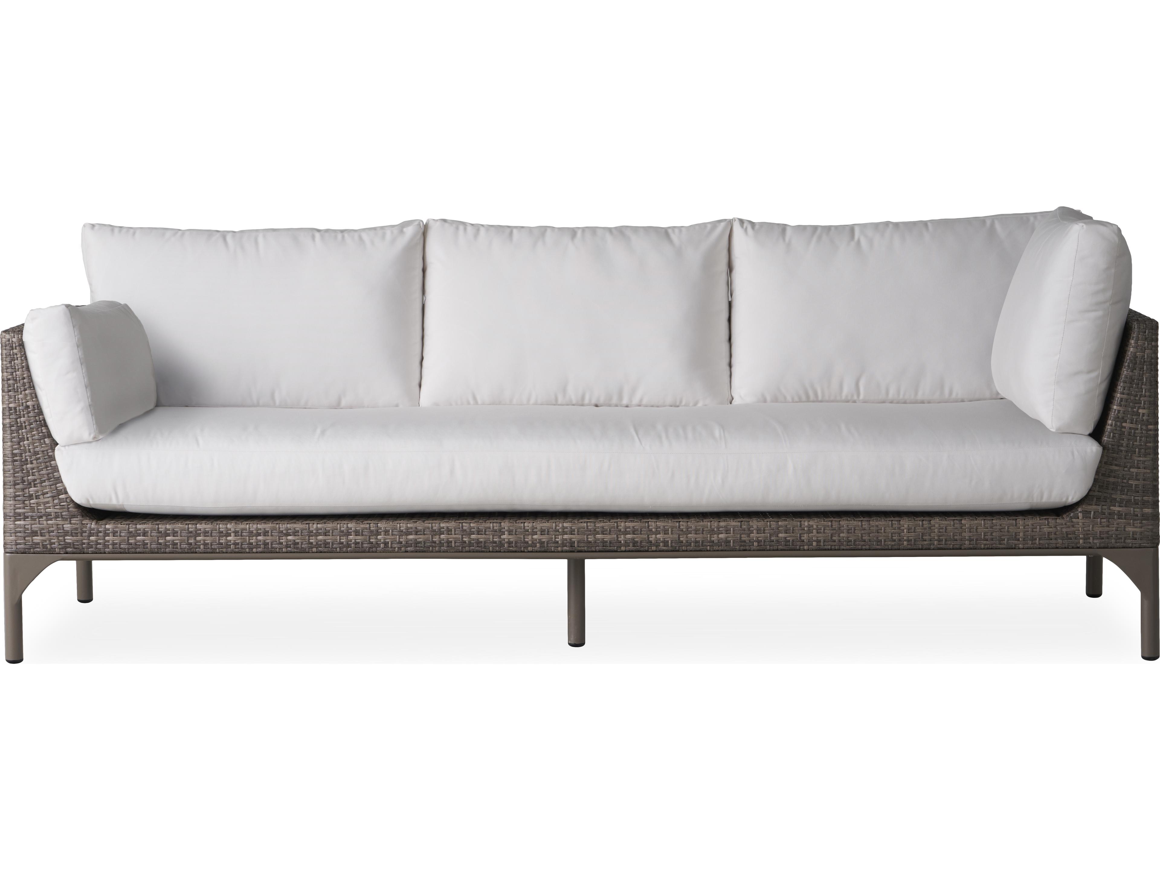 Lloyd Flanders Martinique Granite Wicker Sectional Patio Sofa