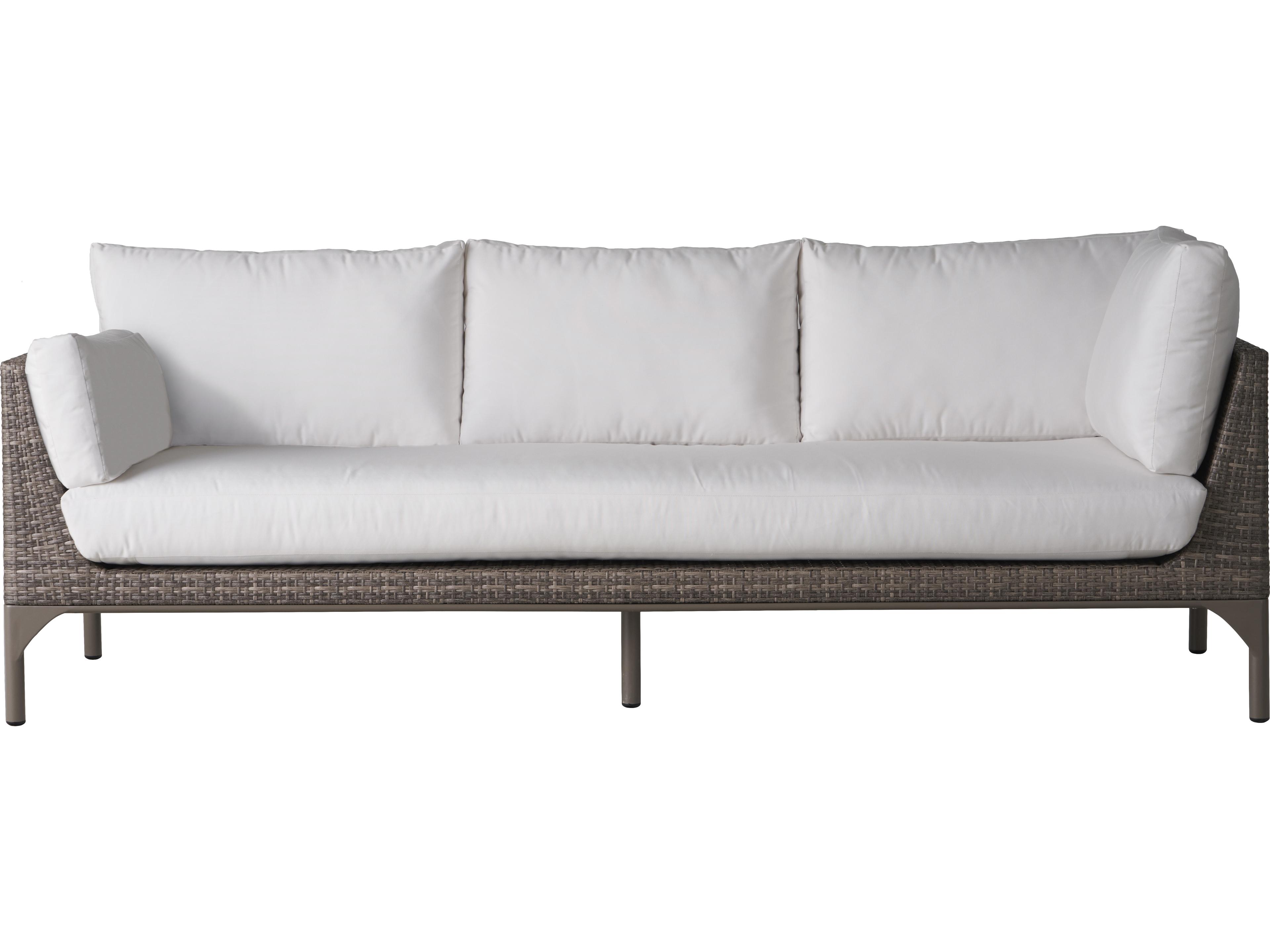 Lloyd Flanders Martinique Granite Wicker Sectional Patio Sofa