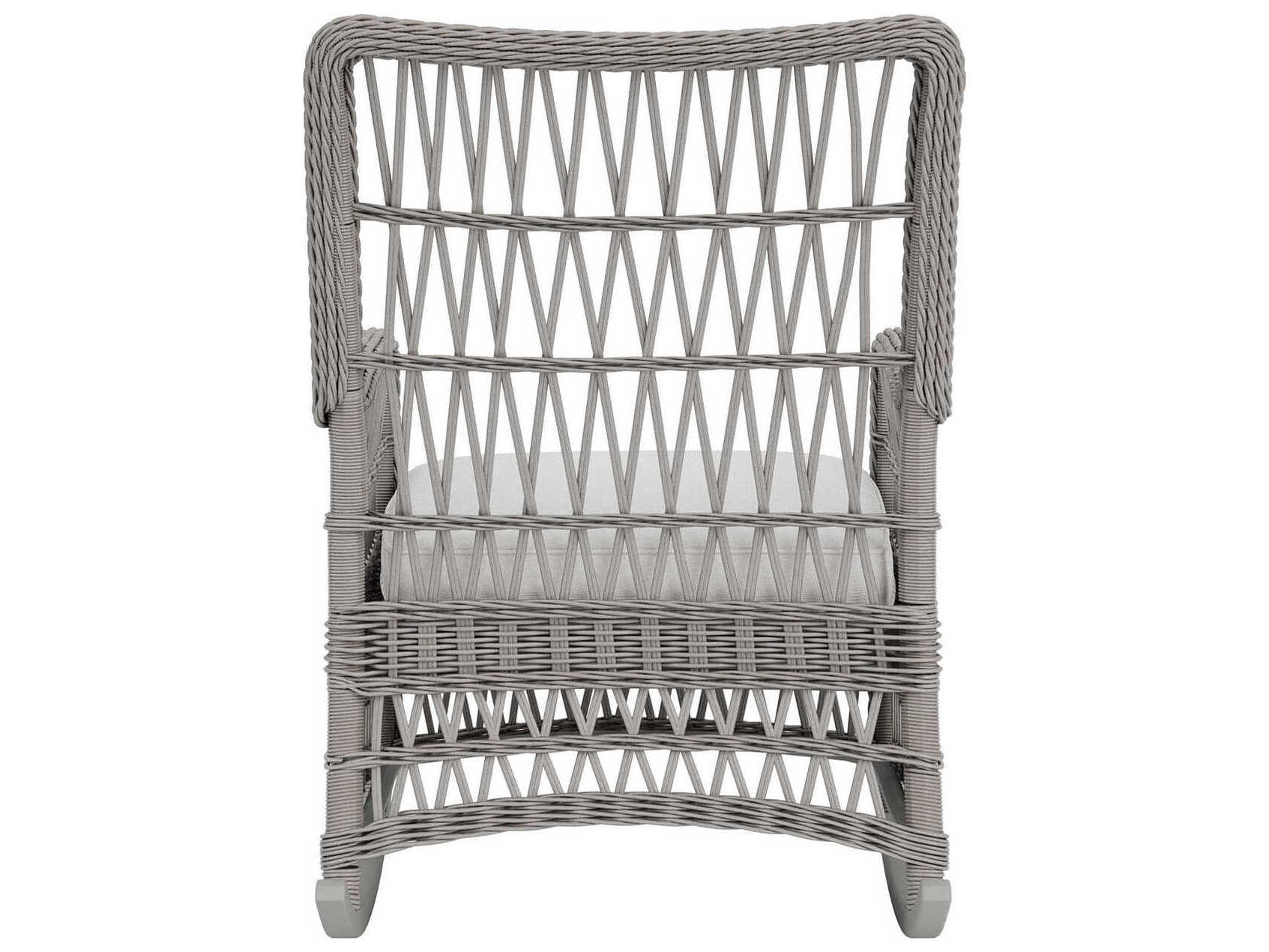 Lloyd Flanders Mackinac Wicker High Back Porch Rocker Outdoor Patio Lounge Chair