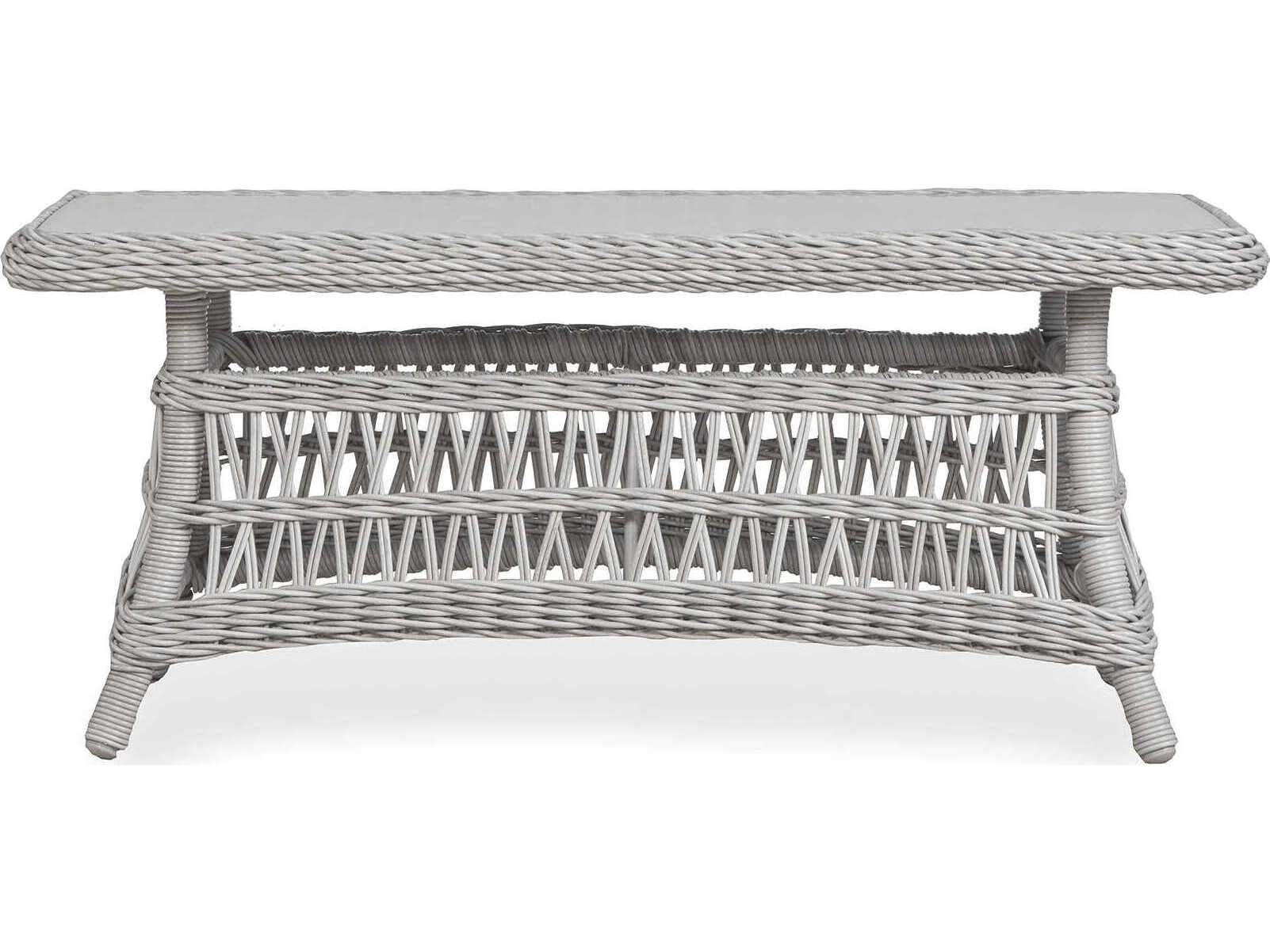 Lloyd Flanders Mackinac Rectangular Lay-On Glass Top Patio Coffee Table