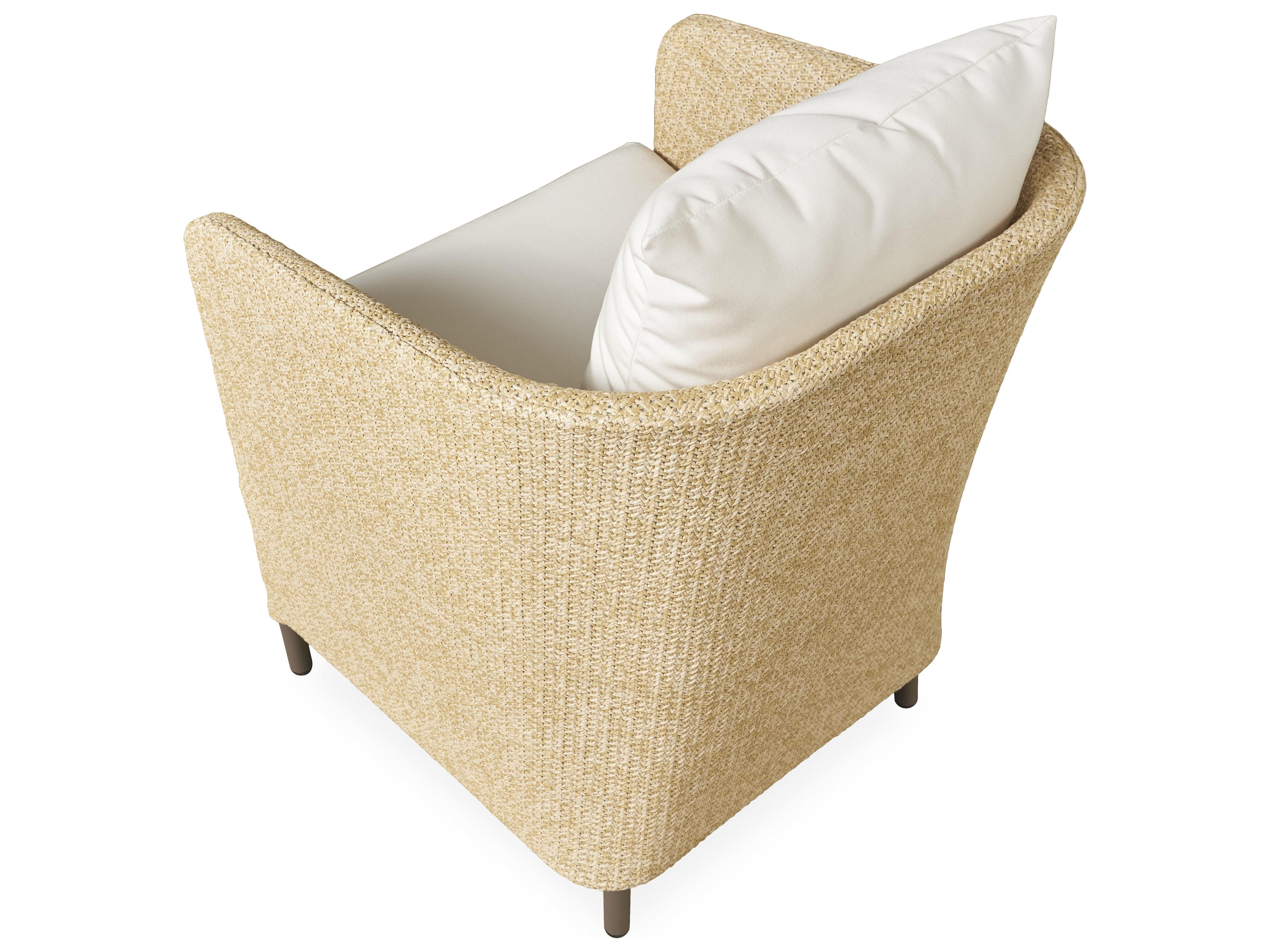 Lloyd Flanders Verona Wheat Textilene Wicker Outdoor Dining Arm Chair