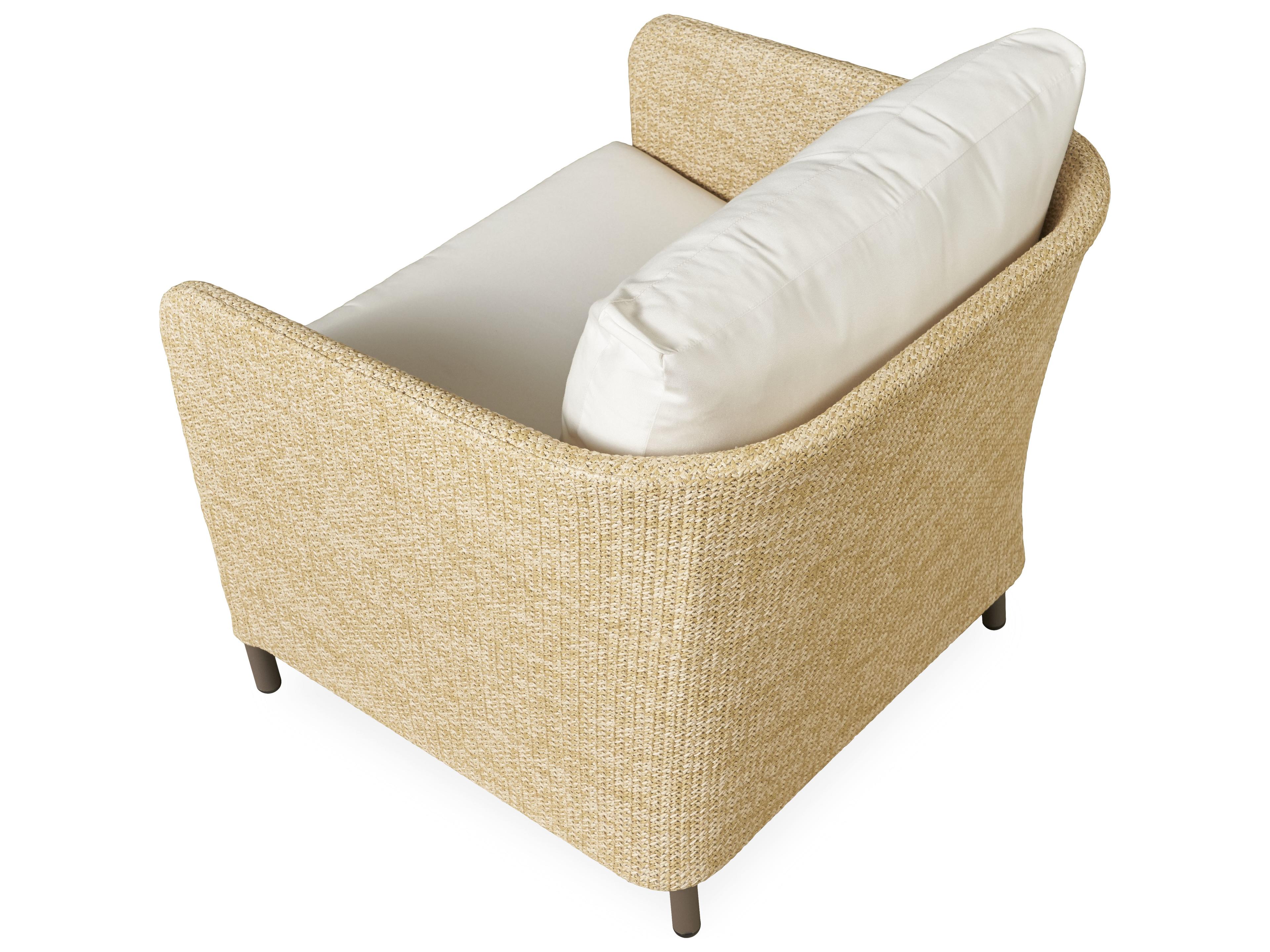 Lloyd Flanders Verona Wheat Textilene Wicker Outdoor Patio Lounge Chair