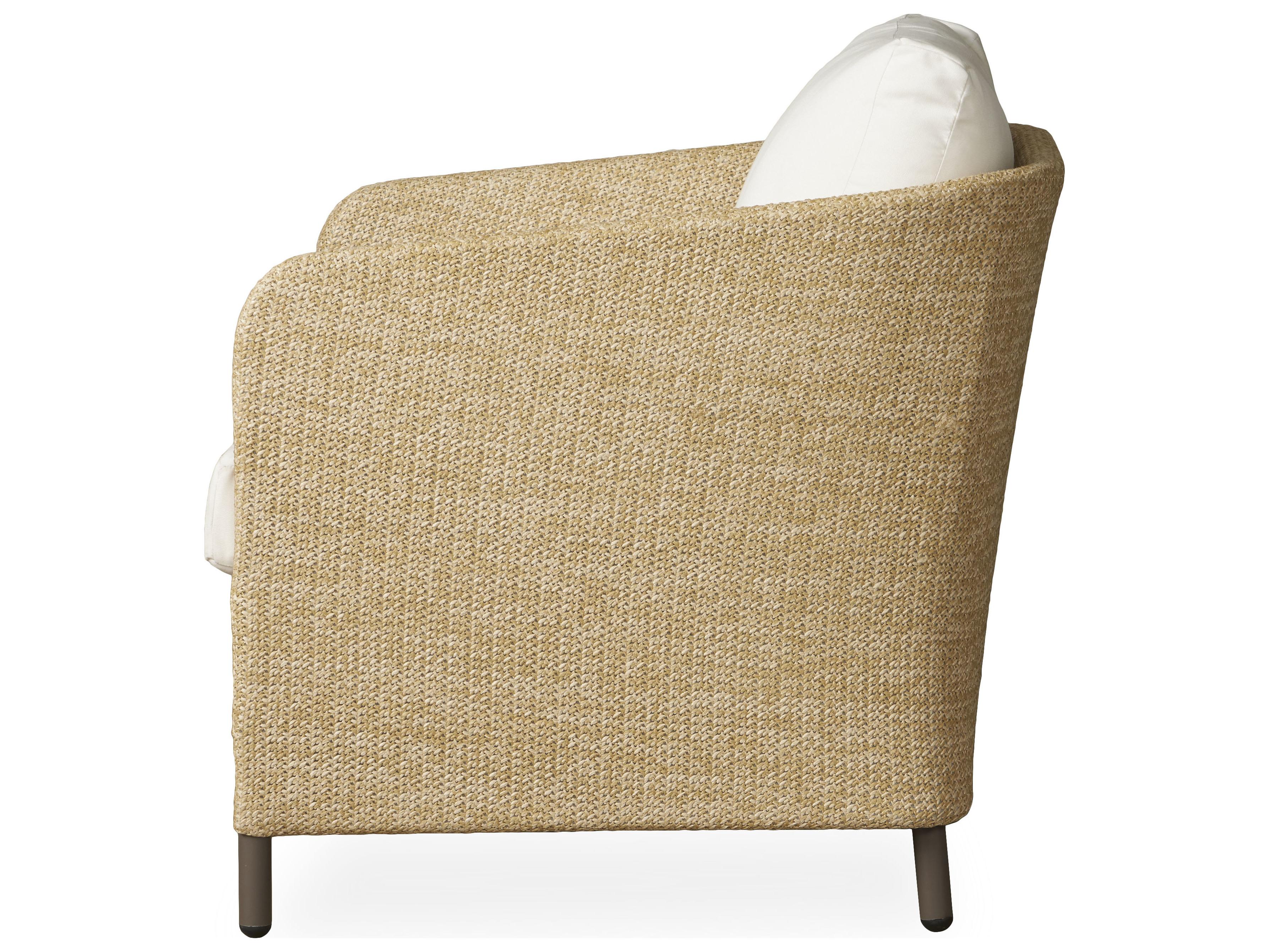 Lloyd Flanders Verona Wheat Textilene Wicker Outdoor Patio Lounge Chair