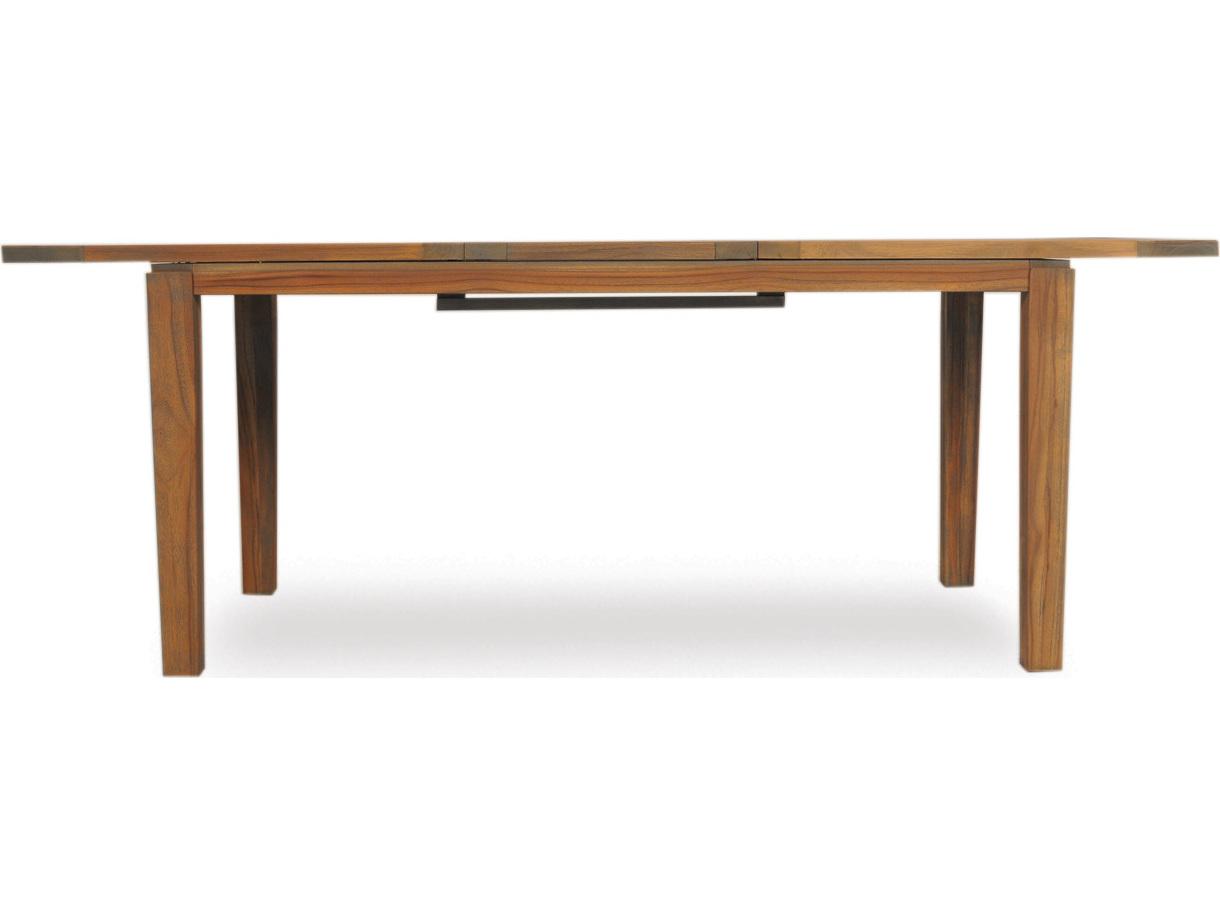 Lloyd Flanders Teak Rectangular Butterfly Leaf Outdoor Patio Dining Table