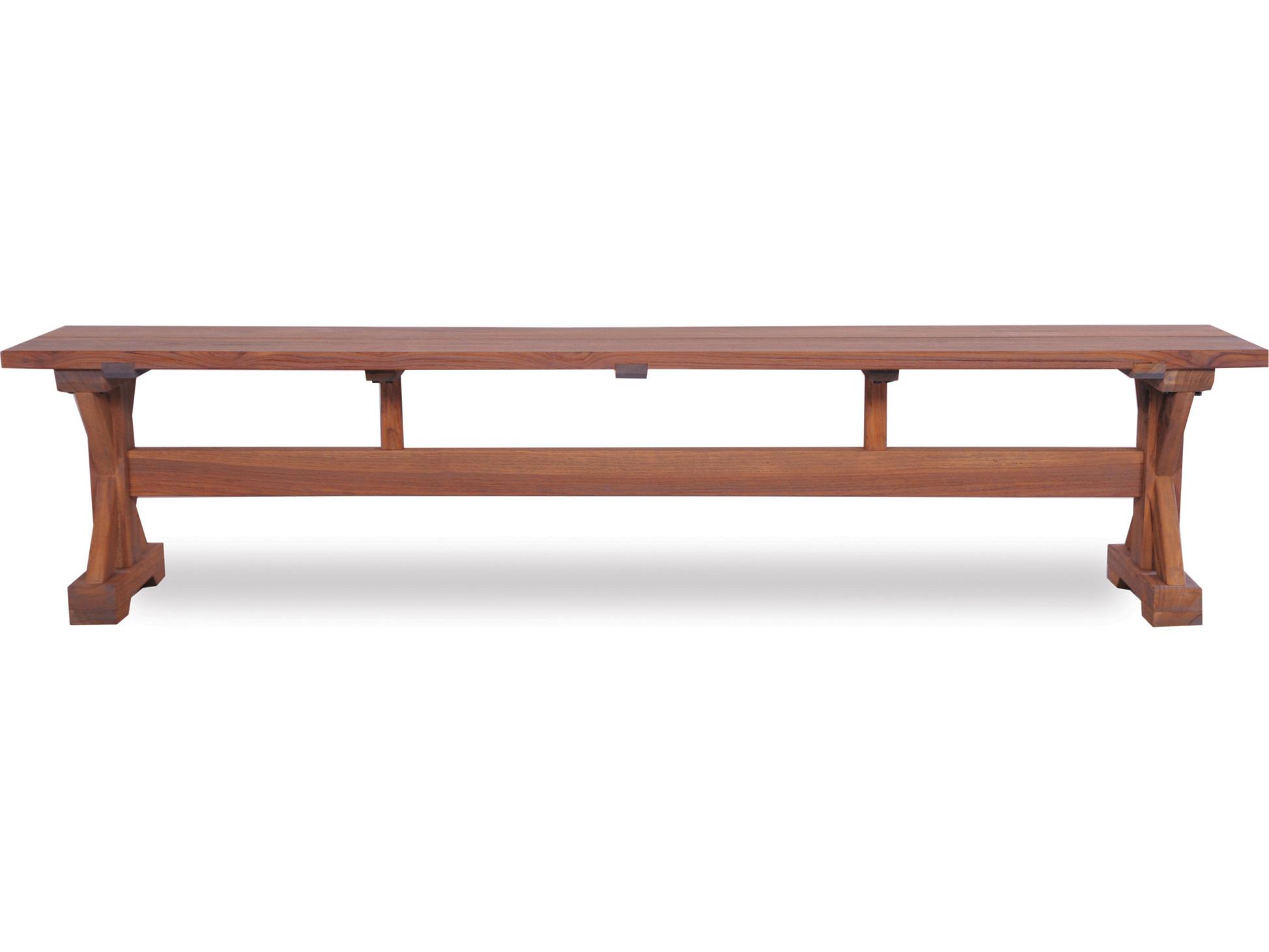 Lloyd Flanders Teak Trestle Outdoor Bench
