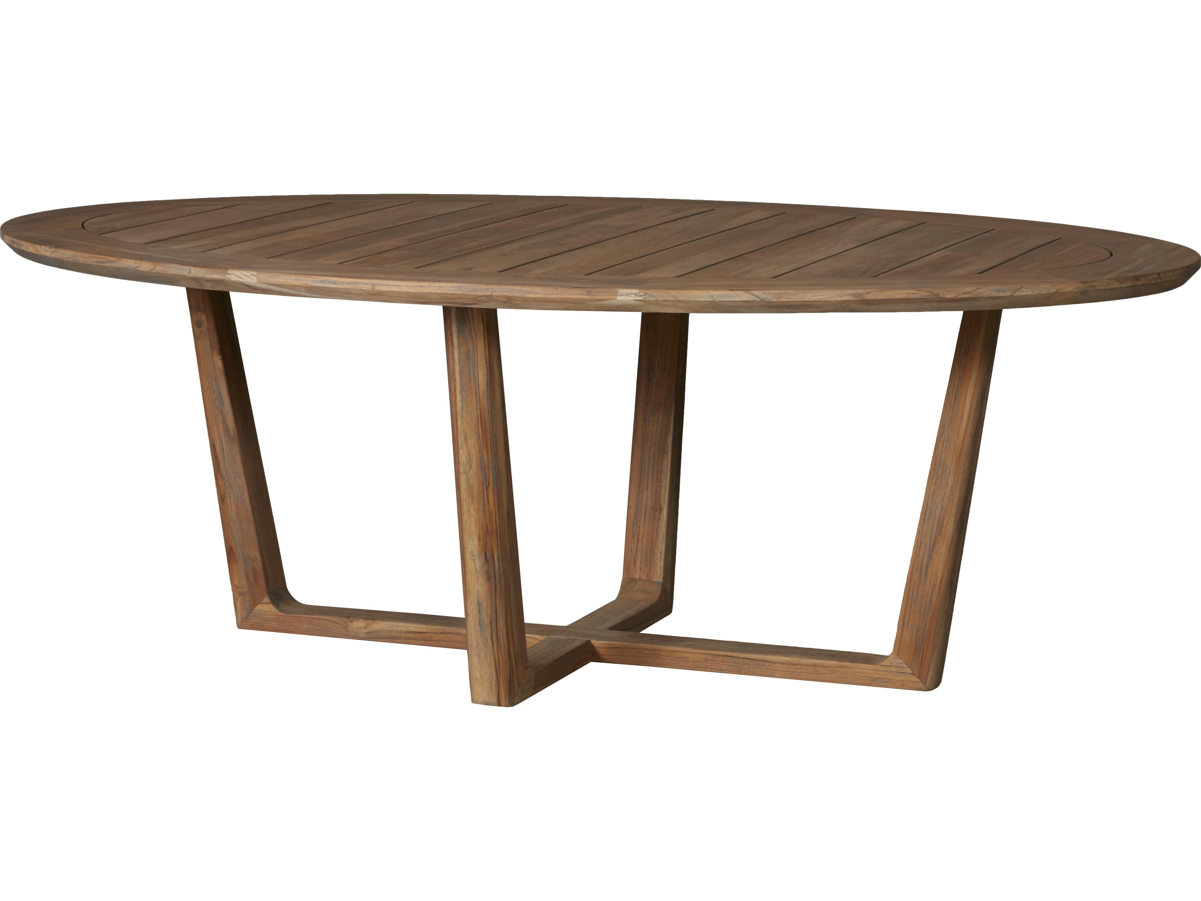 Lloyd Flanders Teak Oval Outdoor Patio Dining Table