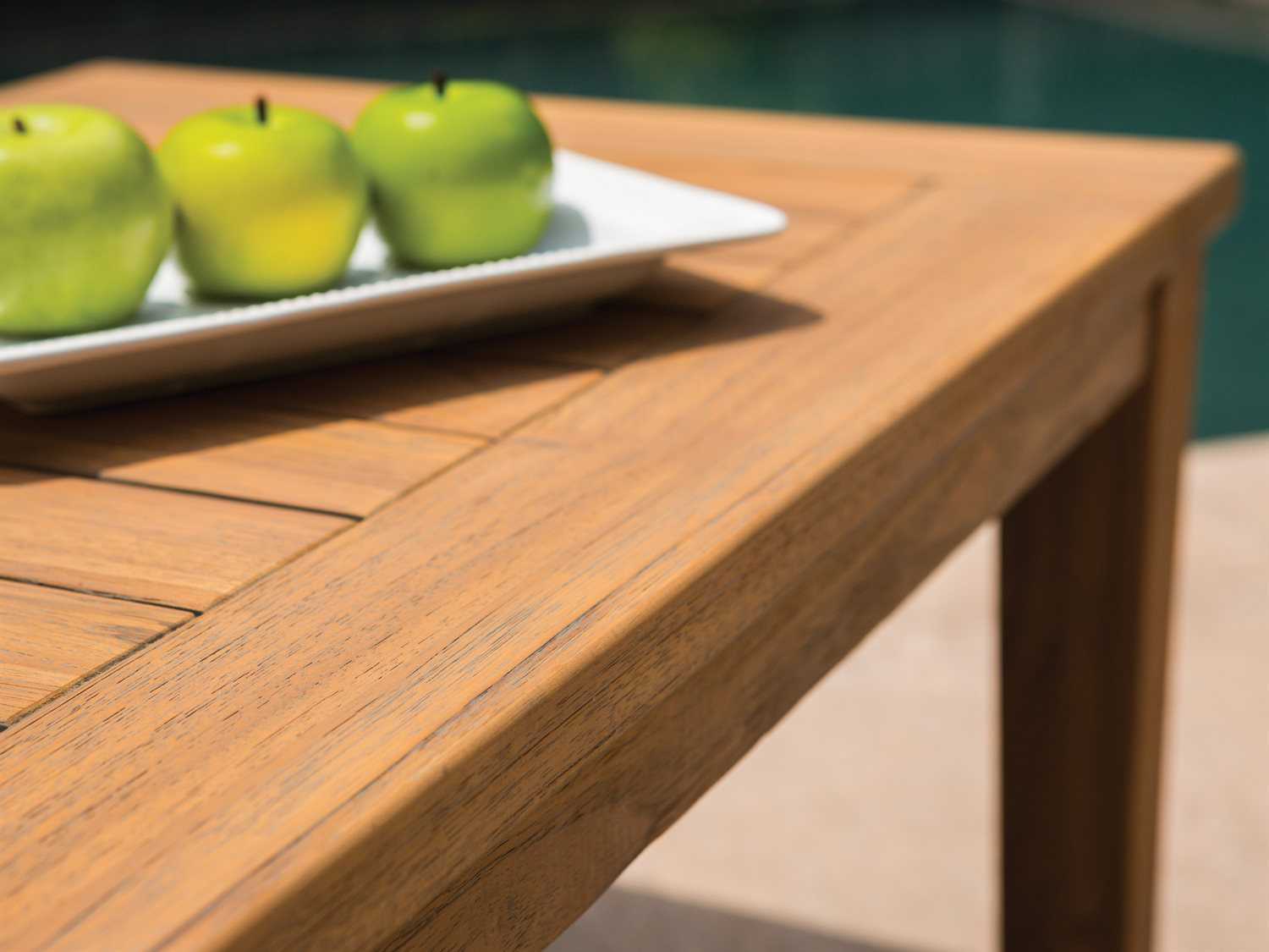 Lloyd Flanders Teak Rectangular Tapered Leg Patio Coffee Table