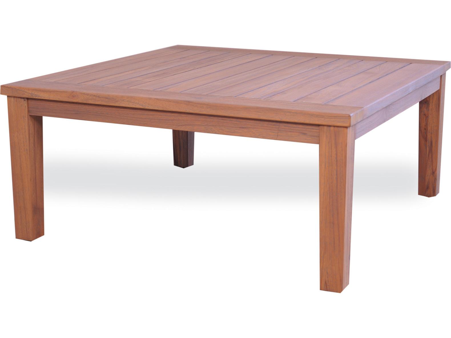 Lloyd Flanders Teak Square Tapered Leg Outdoor Patio Coffee Table