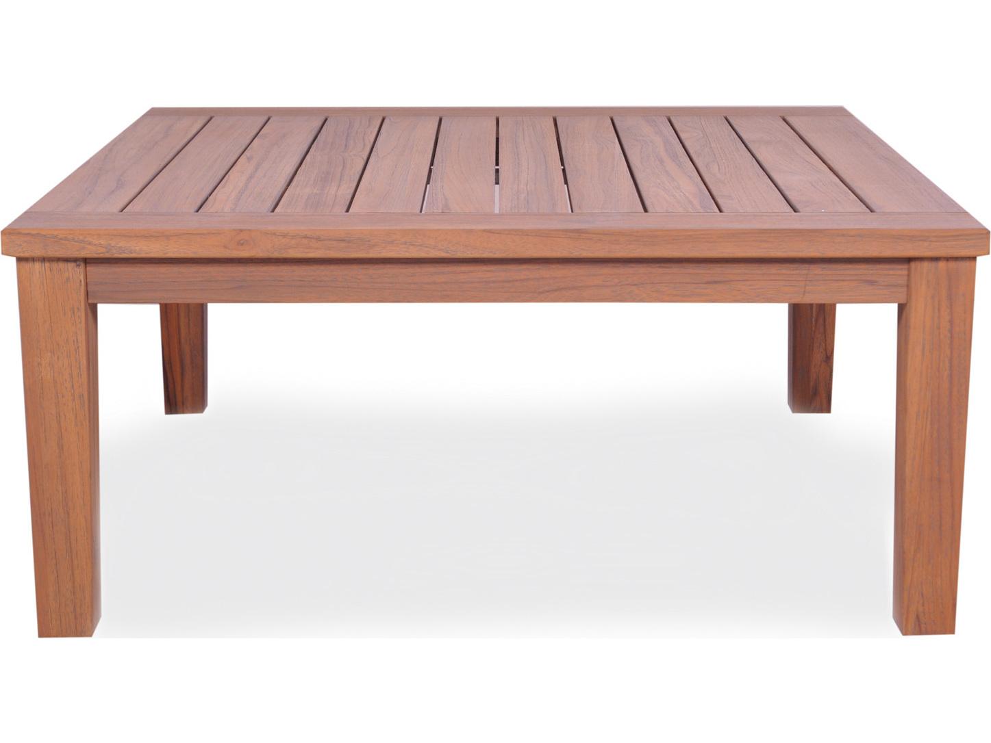 Lloyd Flanders Teak Square Tapered Leg Outdoor Patio Coffee Table
